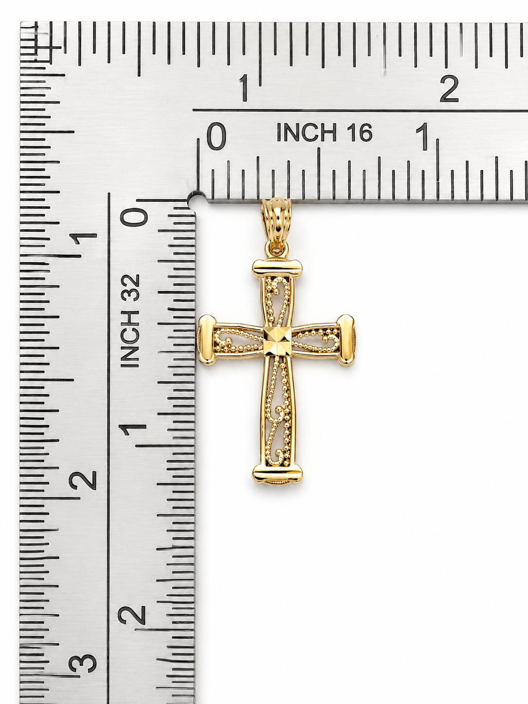 10K Yellow Gold Cross Pendant – Classic Faith Religious Necklace Charm