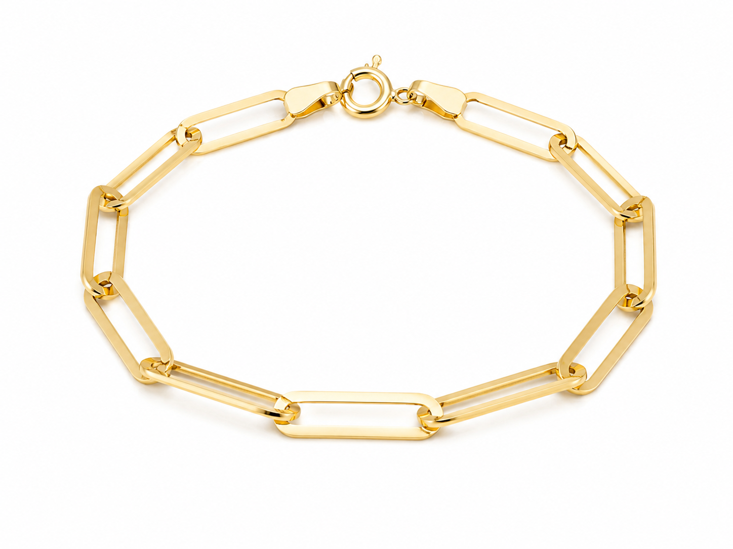 10K Yellow Gold Paperclip Bracelet – 5mm Size 7
