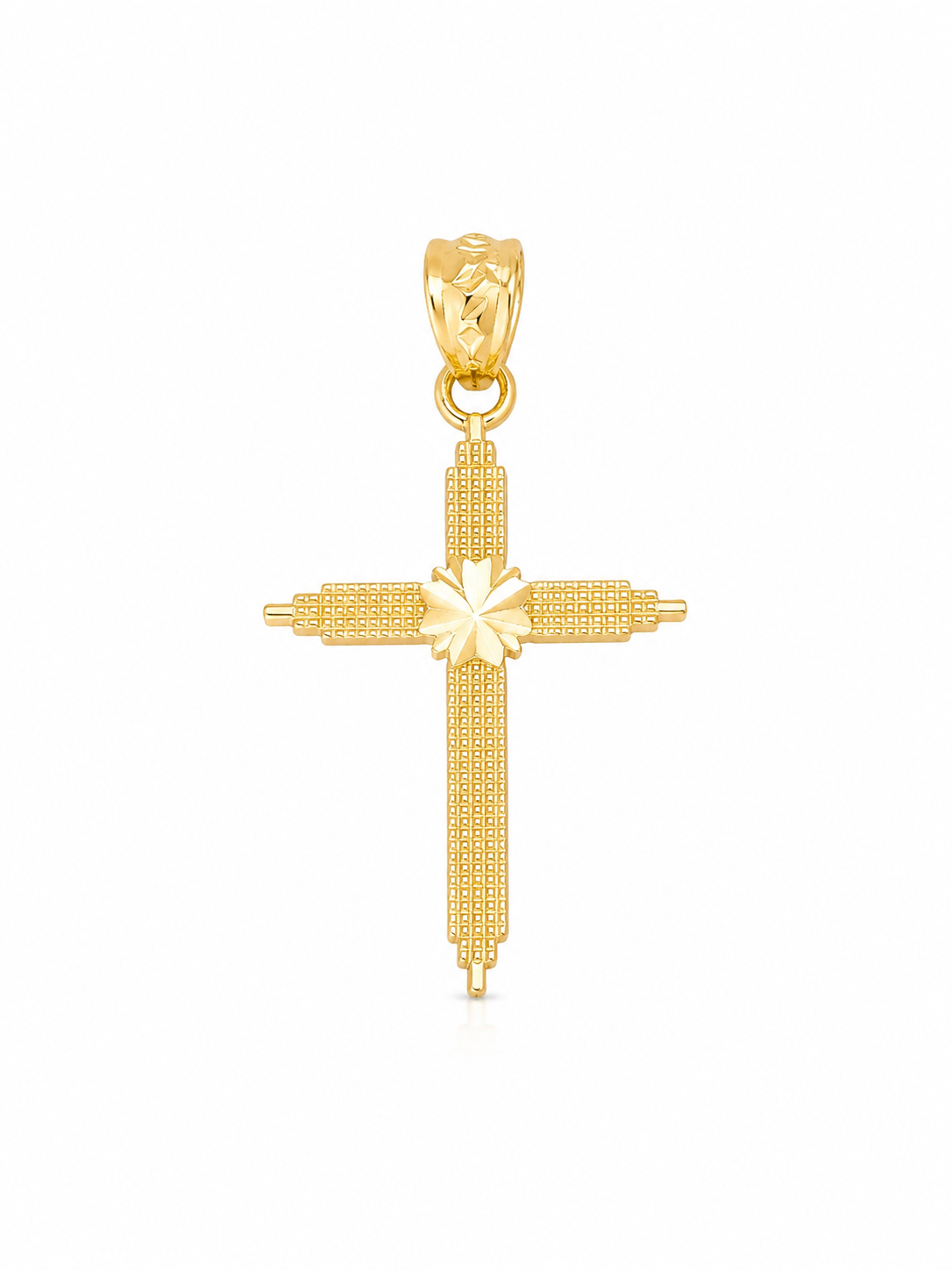 10K Yellow Gold Cross Pendant – Classic Faith Religious Necklace Charm