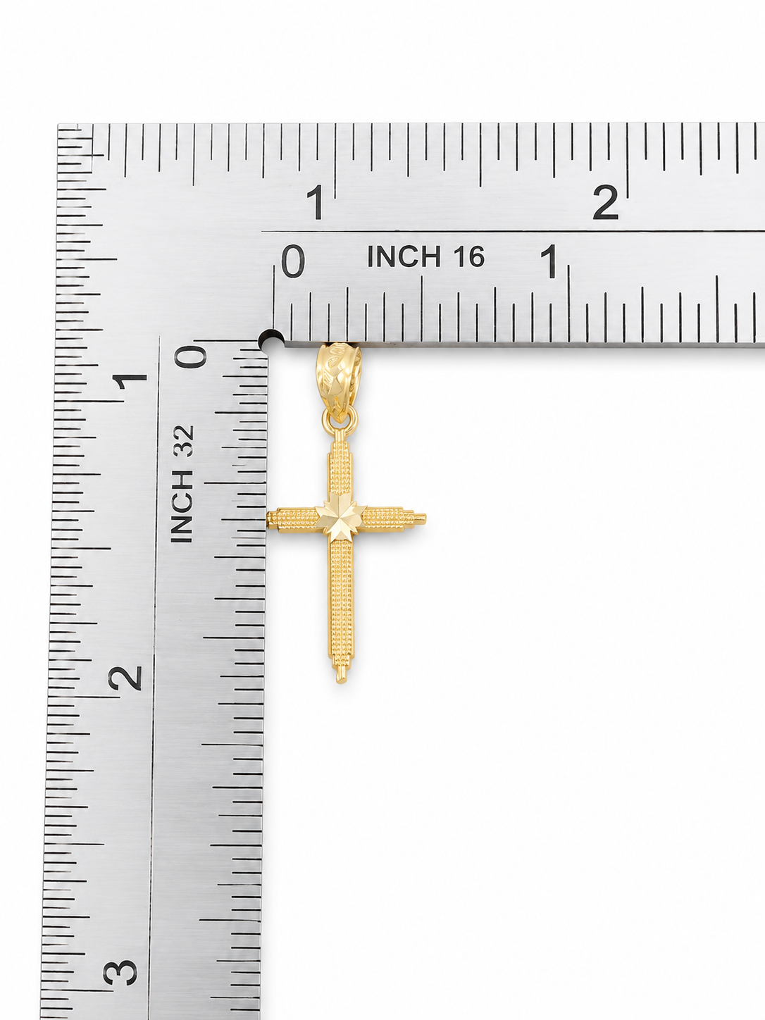 10K Yellow Gold Cross Pendant – Classic Faith Religious Necklace Charm