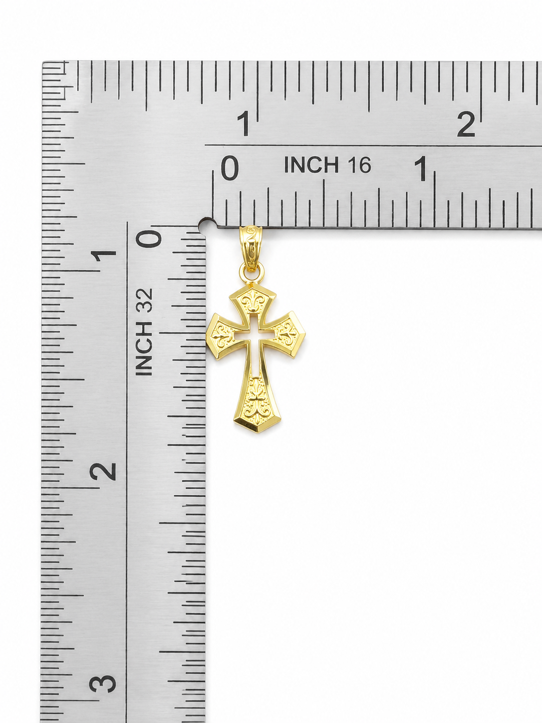 10K Yellow Gold Cross Pendant – Classic Faith Religious Necklace Charm