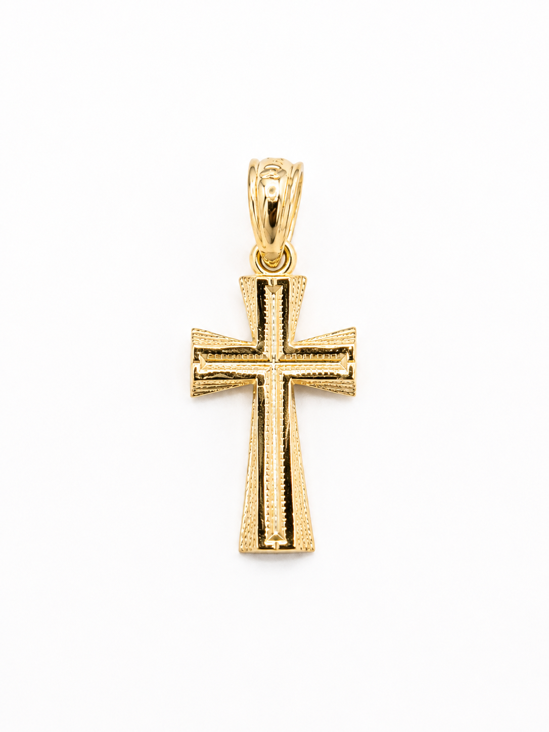 10K Yellow Gold Cross Pendant – Classic Faith Religious Necklace Charm