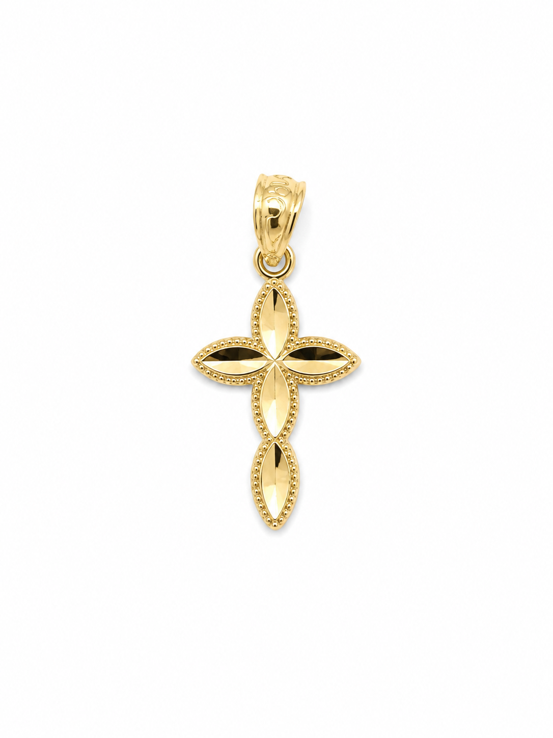 10K Yellow Gold Cross Pendant – Classic Faith Religious Necklace Charm