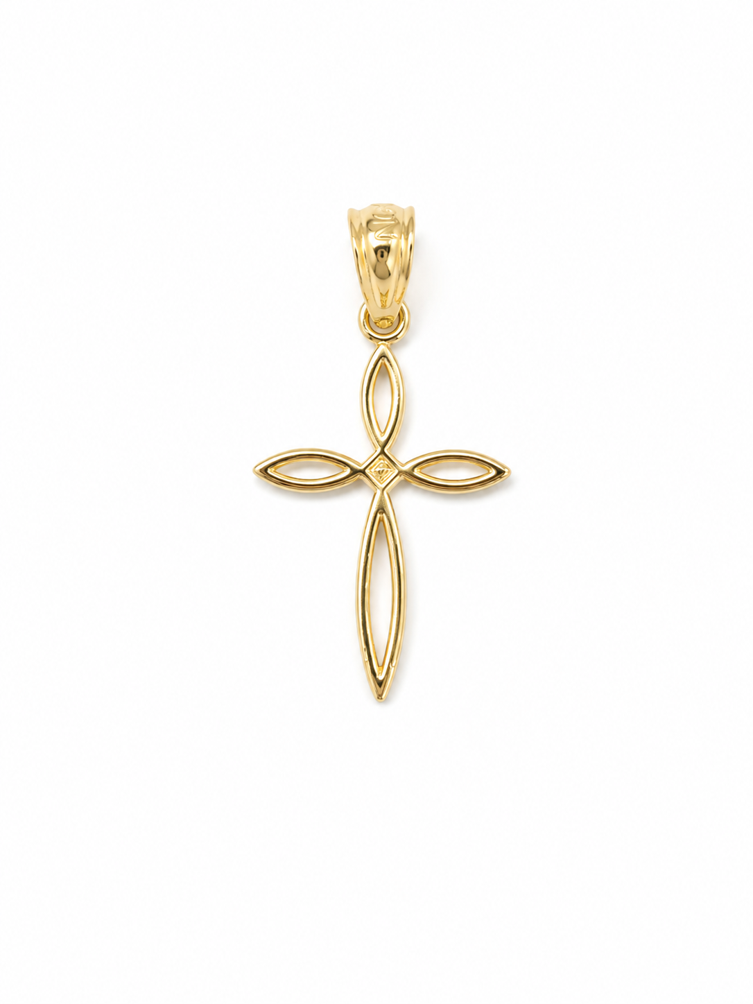 10K Yellow Gold Cross Pendant – Classic Faith Religious Necklace Charm