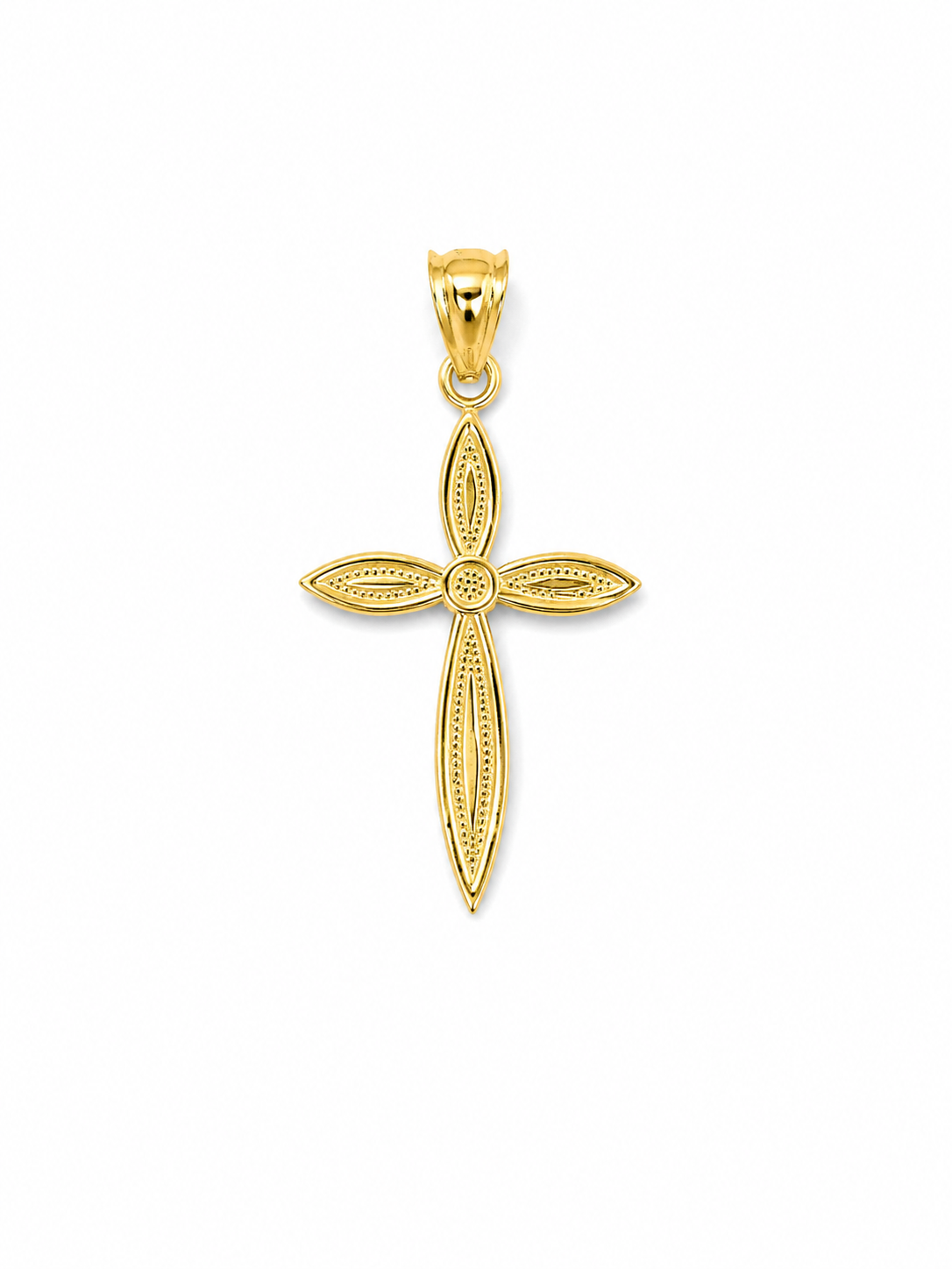 10K Yellow Gold Cross Pendant – Classic Religious Faith Necklace Charm