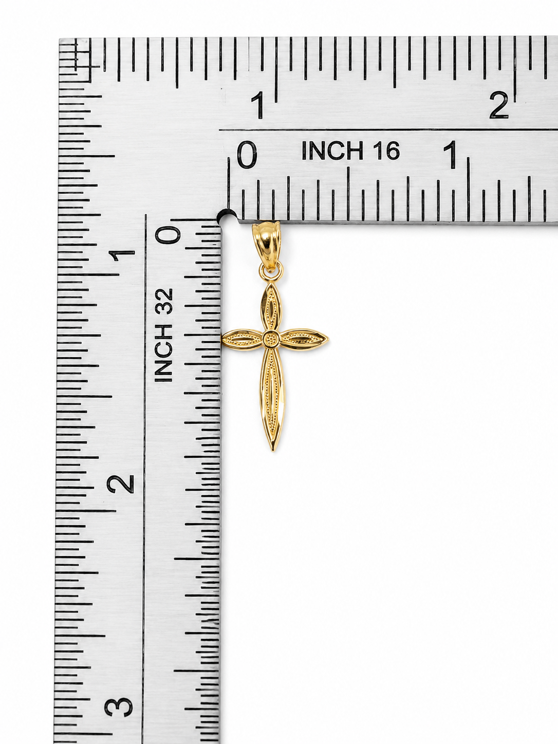 10K Yellow Gold Cross Pendant – Classic Religious Faith Necklace Charm