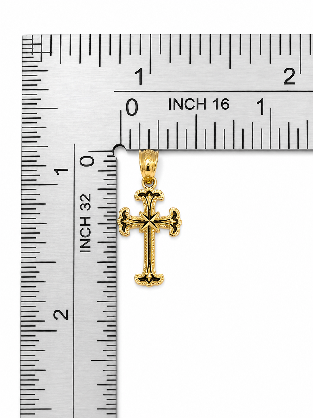 10K Yellow Gold Cross Pendant – Classic Faith Religious Necklace Charm