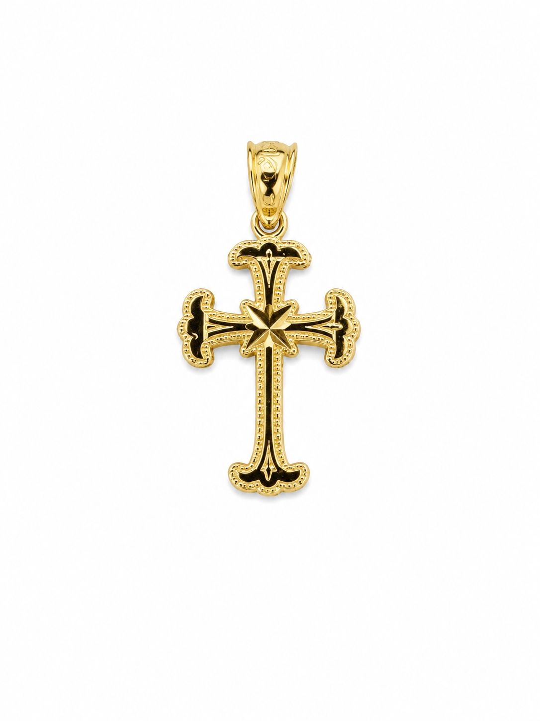 10K Yellow Gold Cross Pendant – Classic Faith Religious Necklace Charm