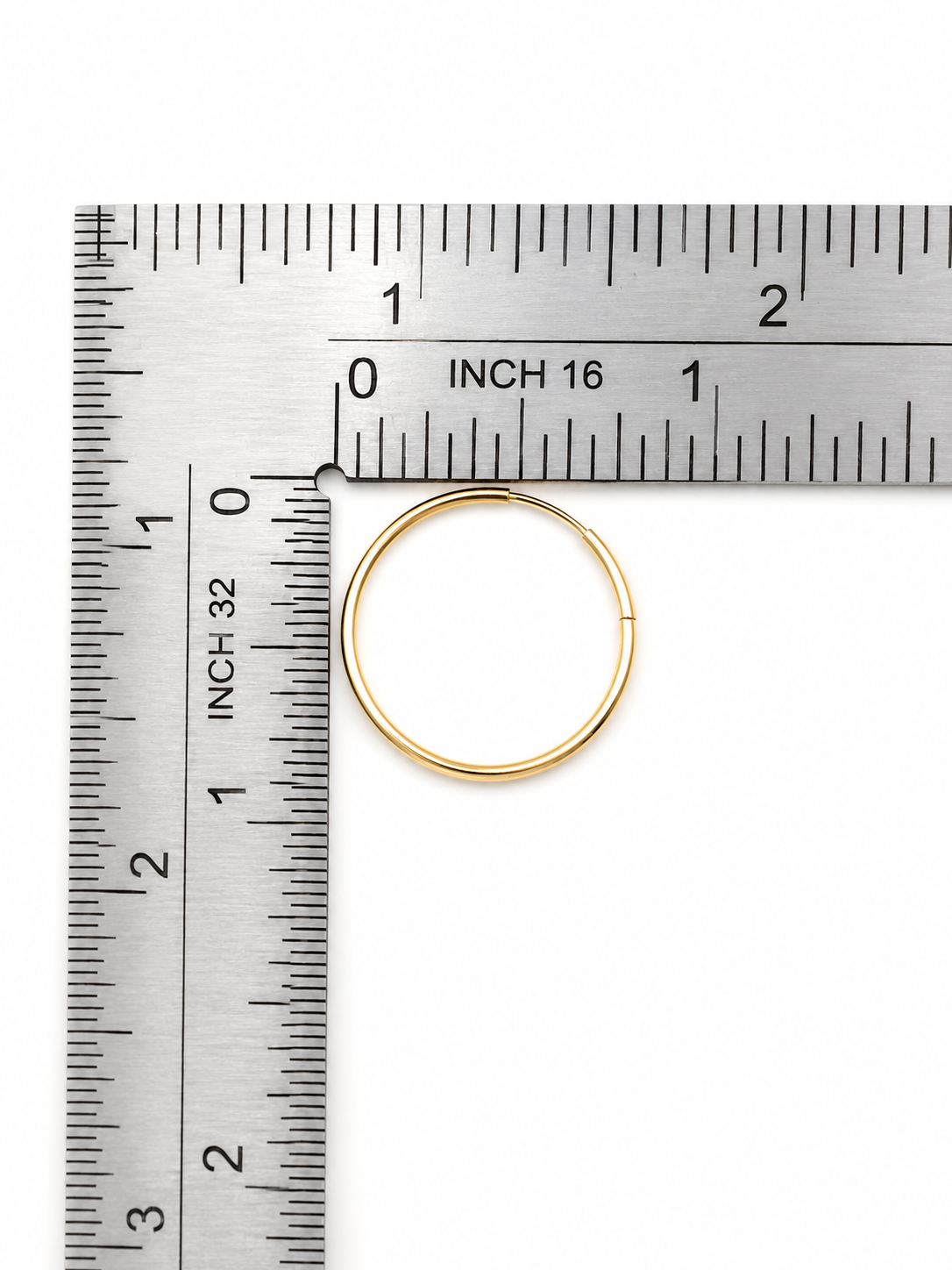 10K Yellow Gold Hoop Earrings 1mm Classic Round Hoops