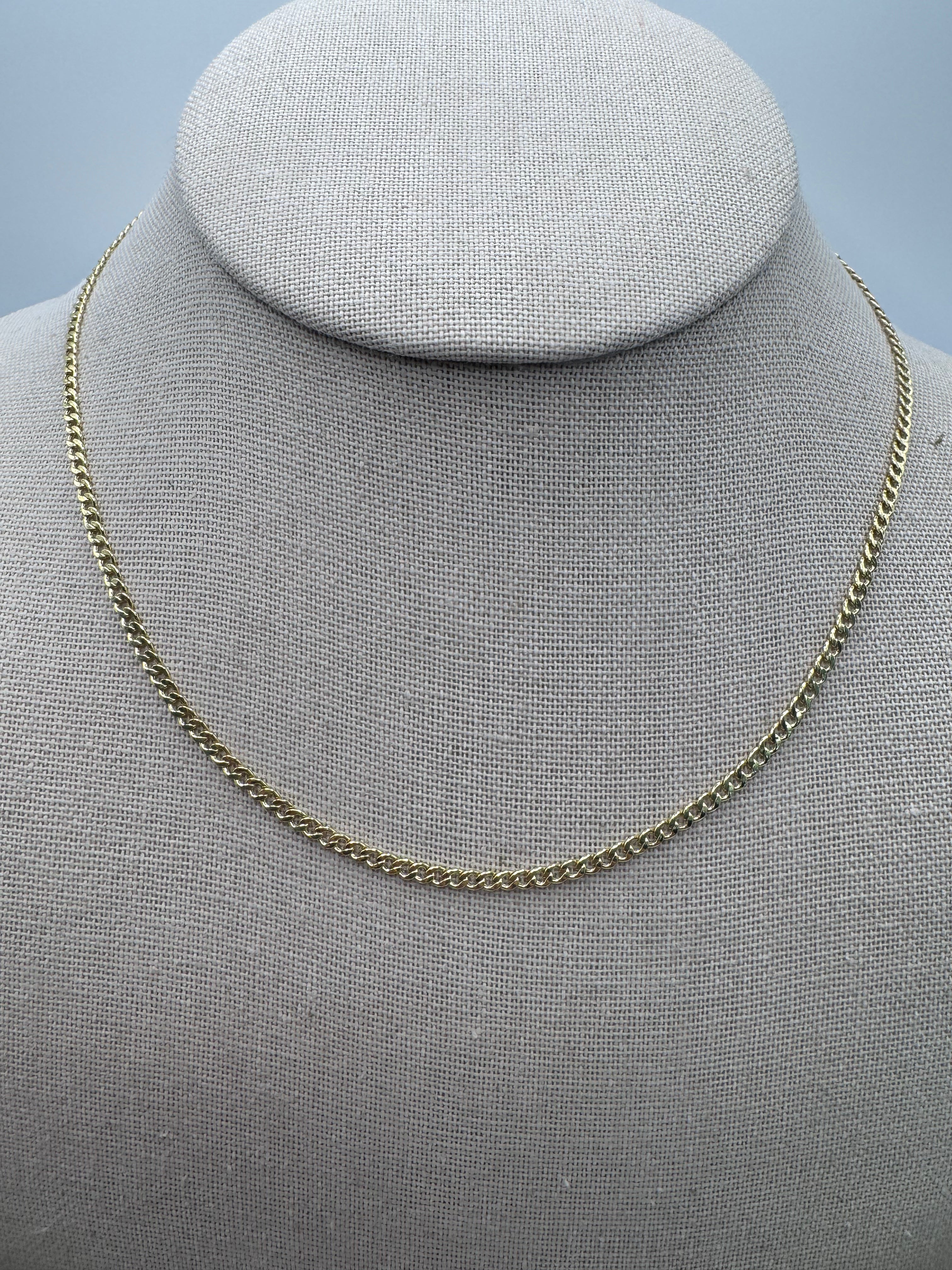 10K Yellow Gold Cuban Chain 16” – 2.5mm Classic Link Necklace Jewelry