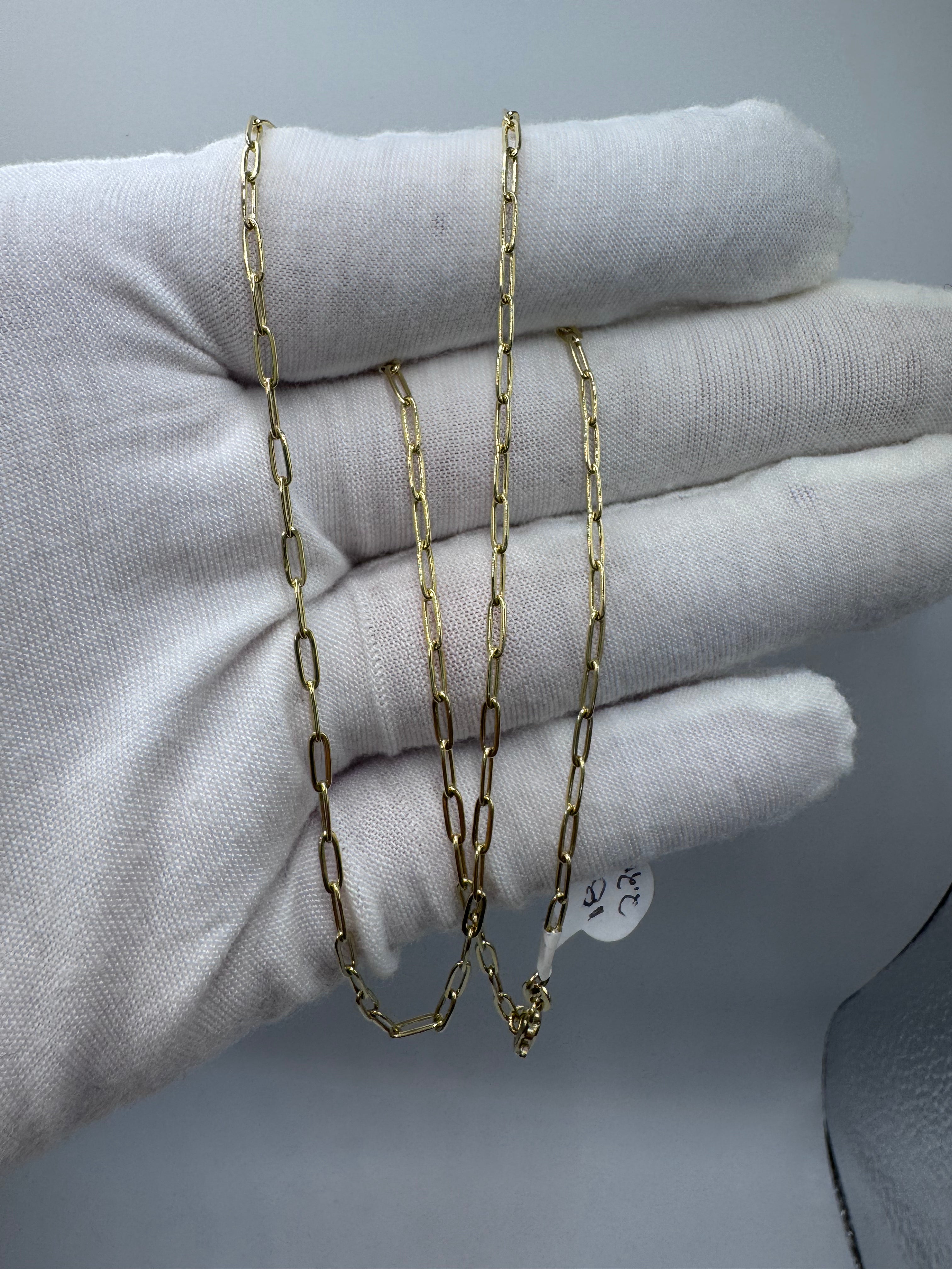 10K Yellow Gold Paperclip Chain Necklace – 18" 2.2mm Elegant Jewelry