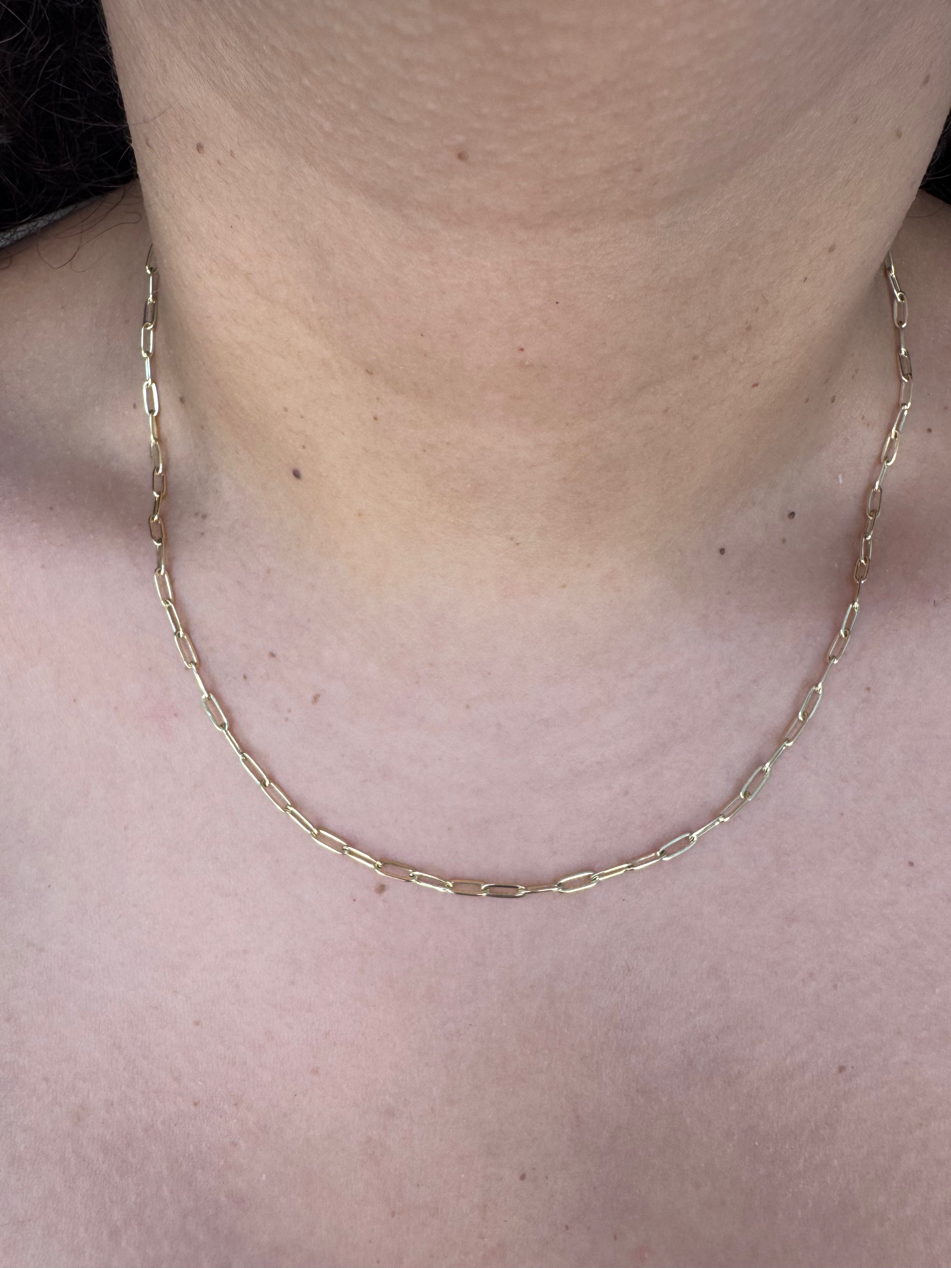 10K Yellow Gold Paperclip Chain Necklace – 18" 2.2mm Elegant Jewelry