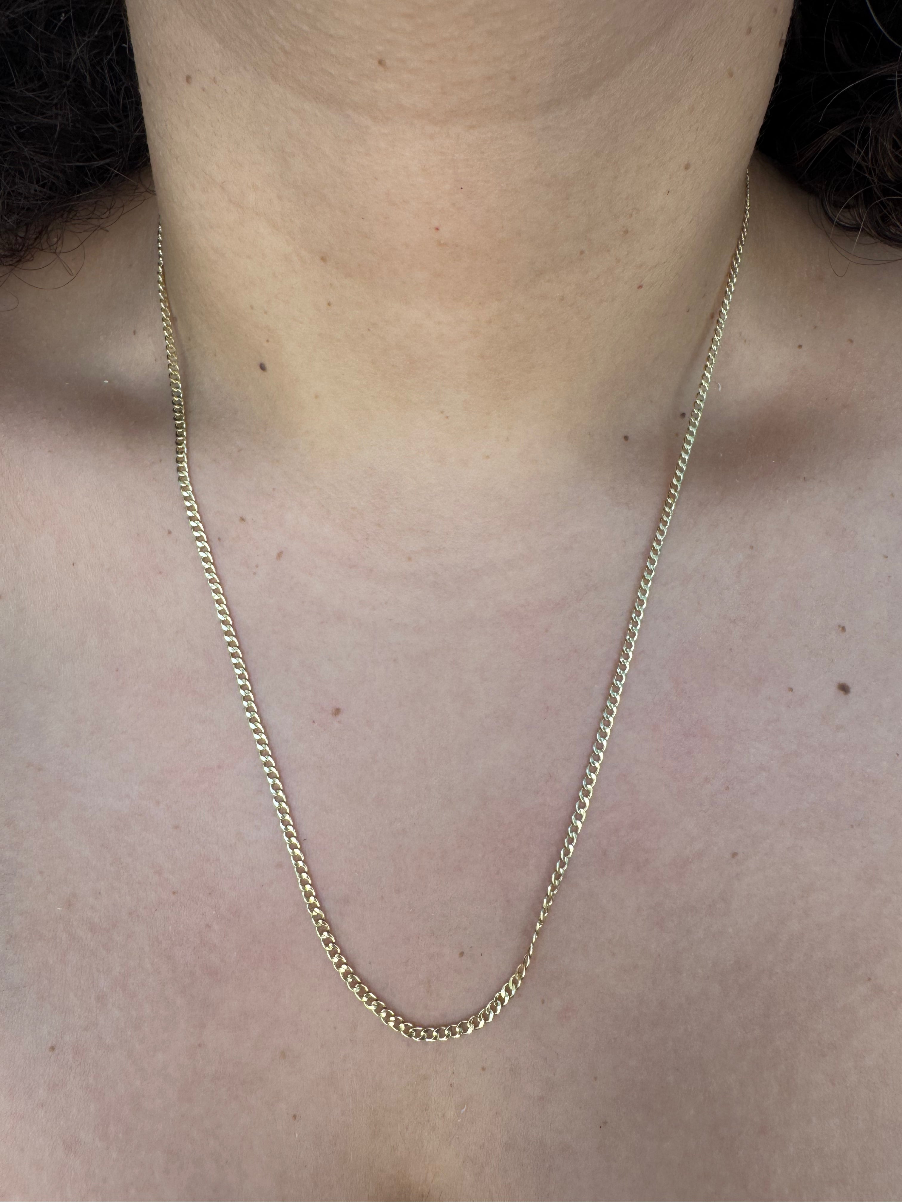 10K Yellow Gold Cuban Chain 20” – 2mm Classic Link Necklace Jewelry