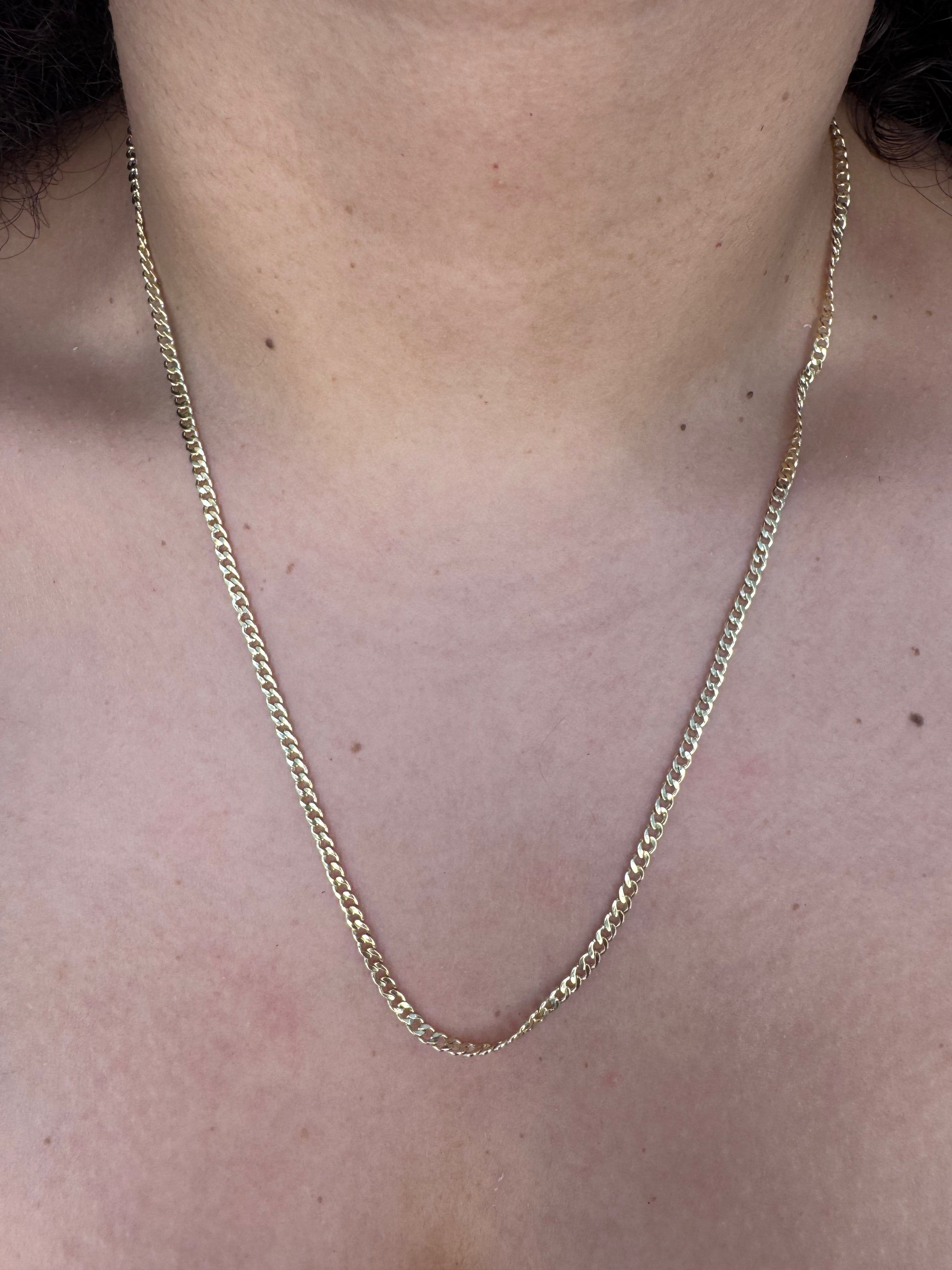 10K Yellow Gold Cuban Chain 20” – 2.5mm Classic Link Necklace Jewelry