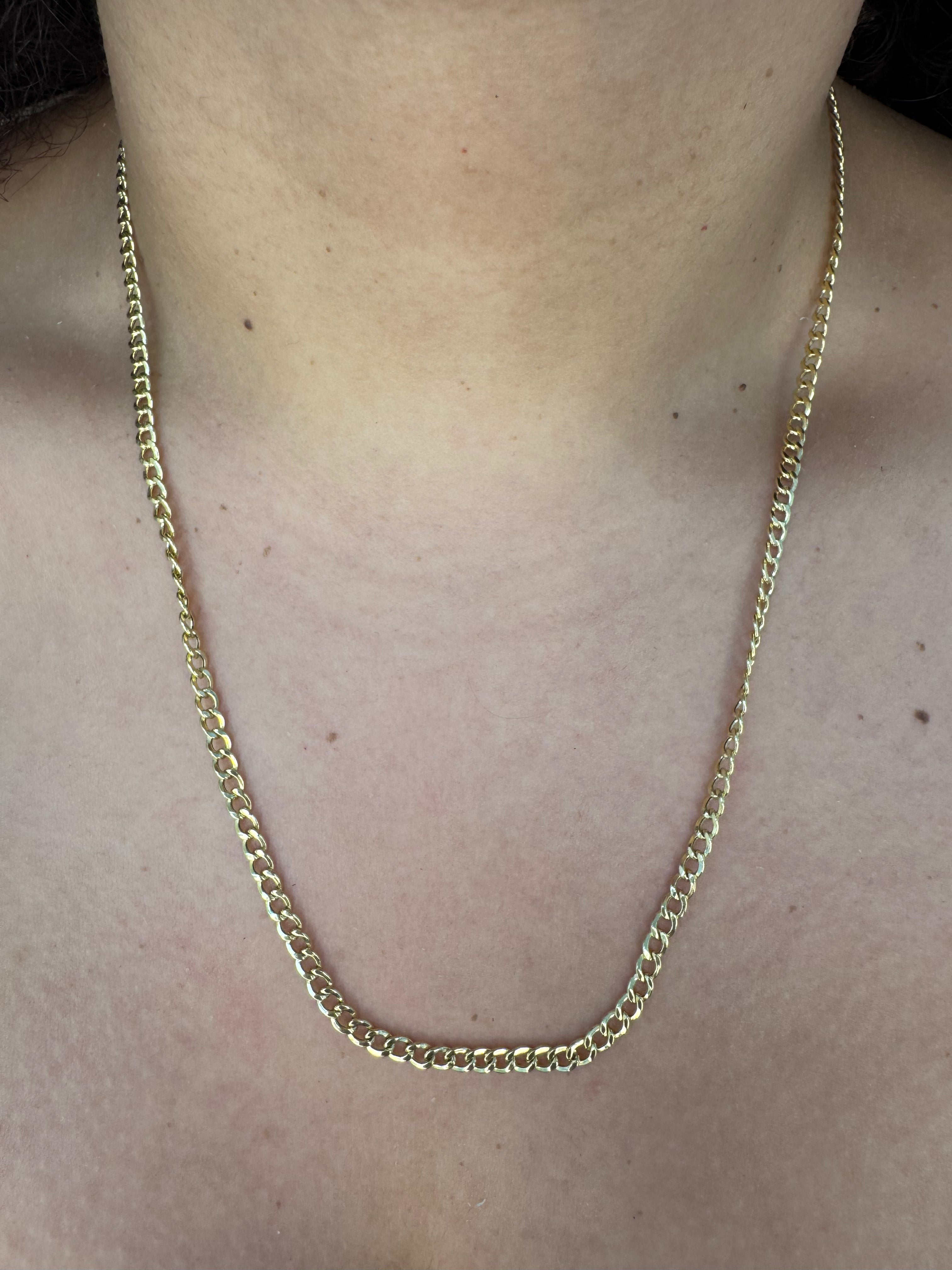 10K Yellow Gold Cuban Chain 20" – 3.3mm Classic Link Necklace