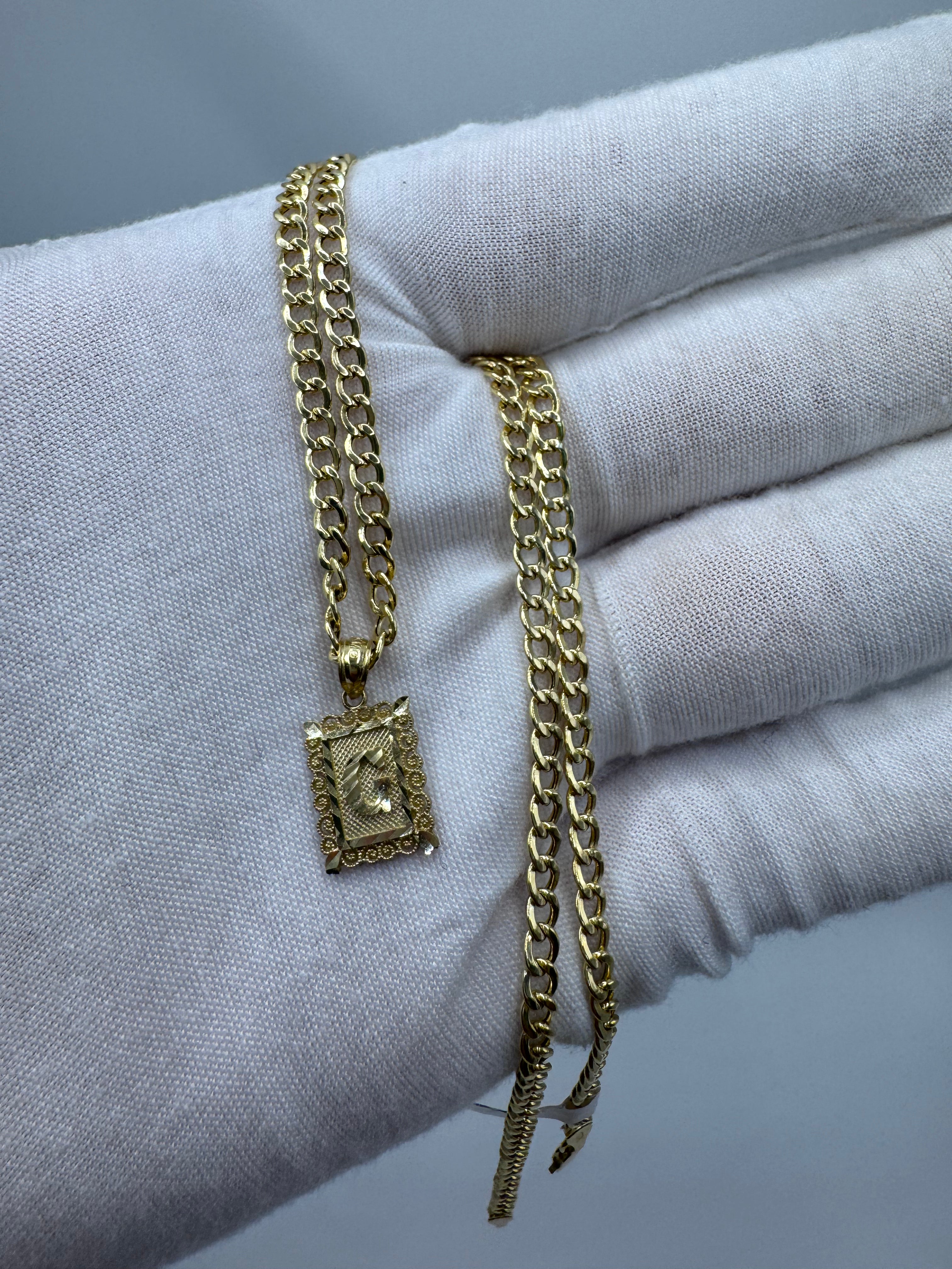 10K Yellow Gold Initial G Pendant – Personalized Letter Necklace Charm