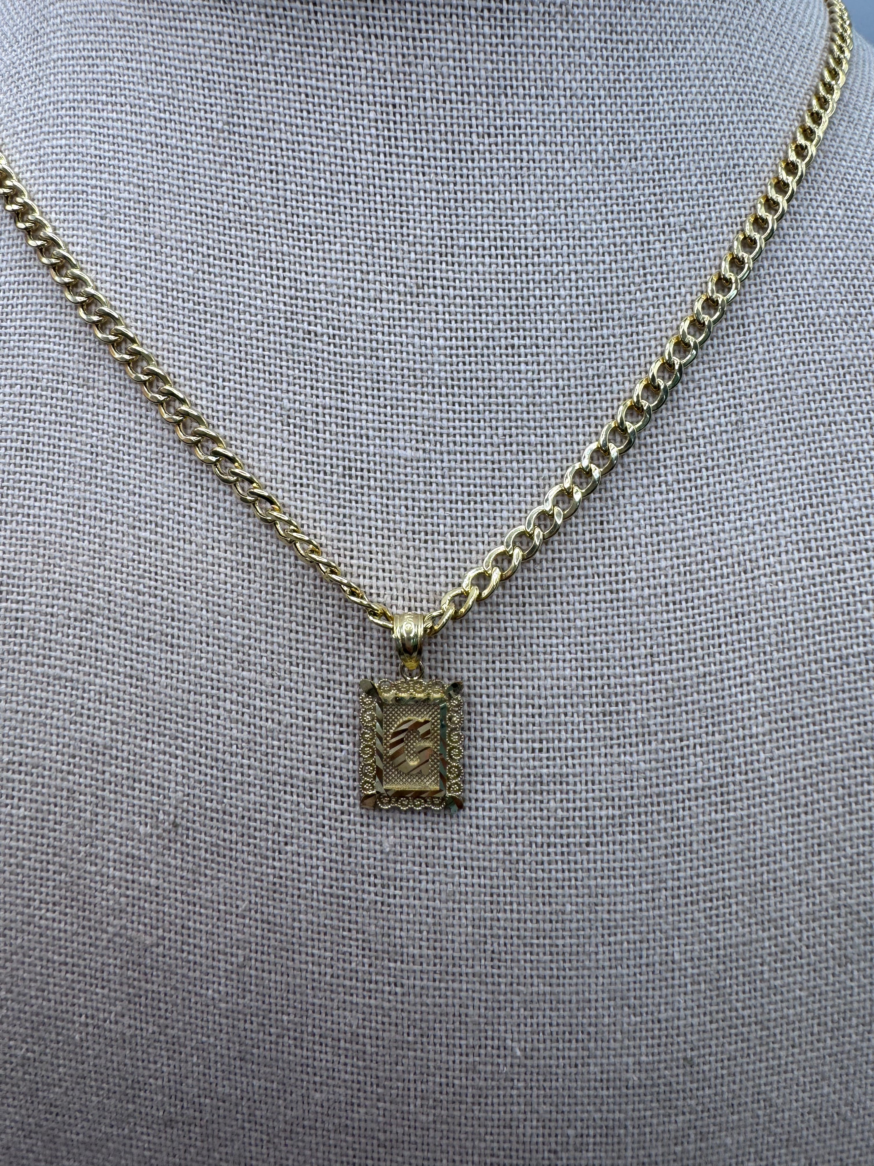 10K Yellow Gold Initial G Pendant – Personalized Letter Necklace Charm