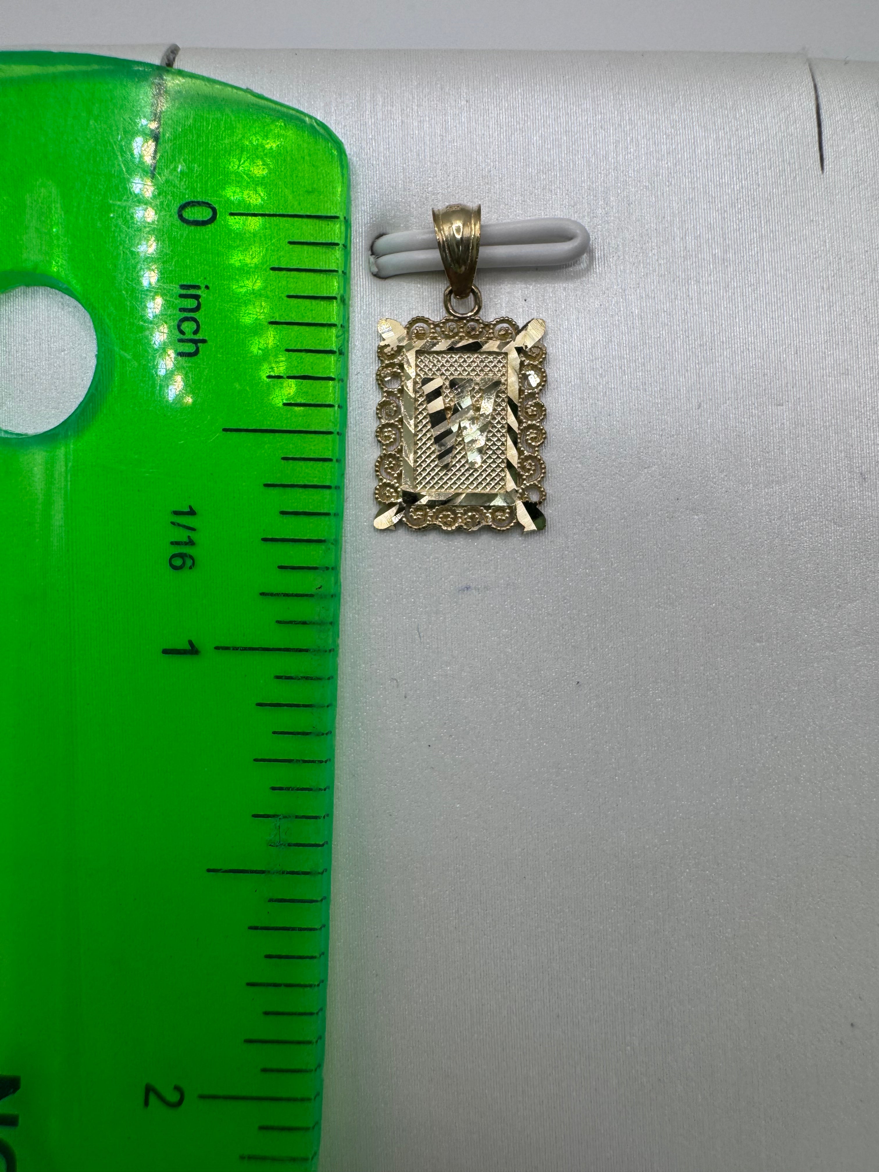 10K Yellow Gold Initial W Pendant – Personalized Letter Necklace Charm