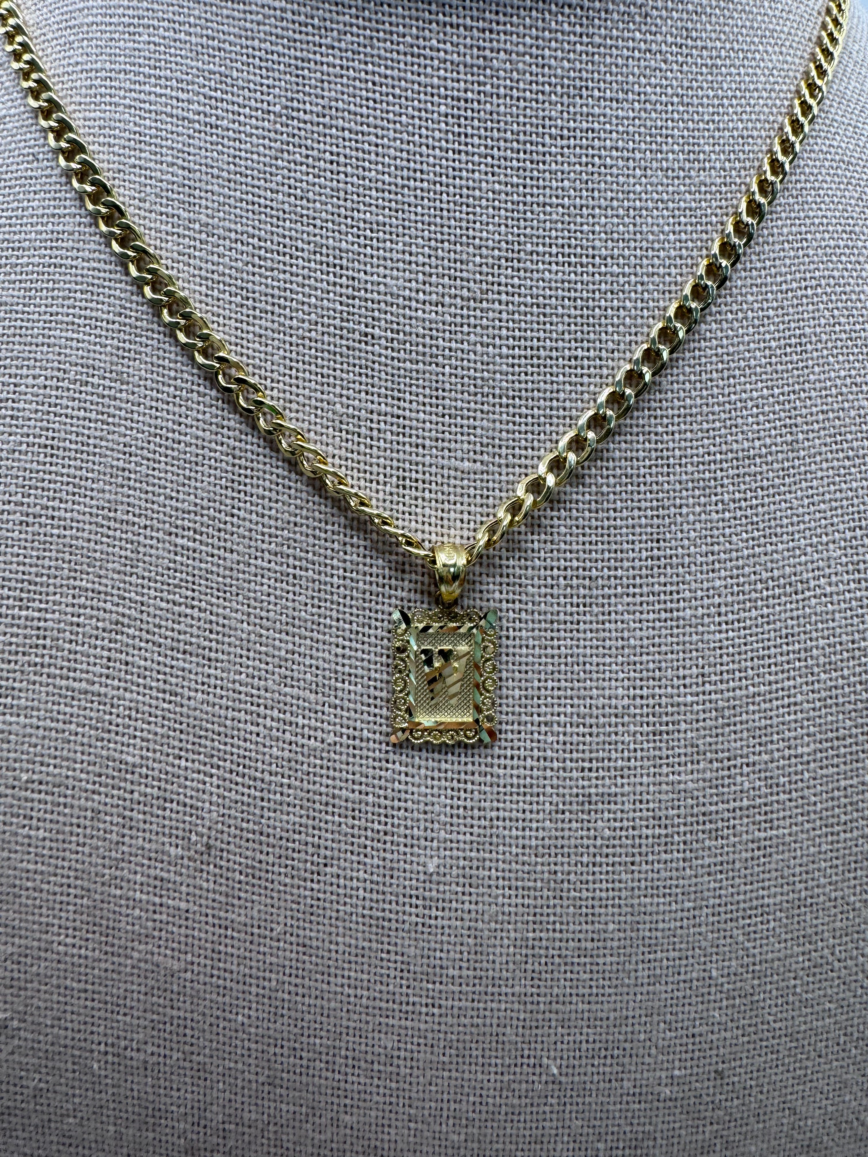 10K Yellow Gold Initial W Pendant – Personalized Letter Necklace Charm