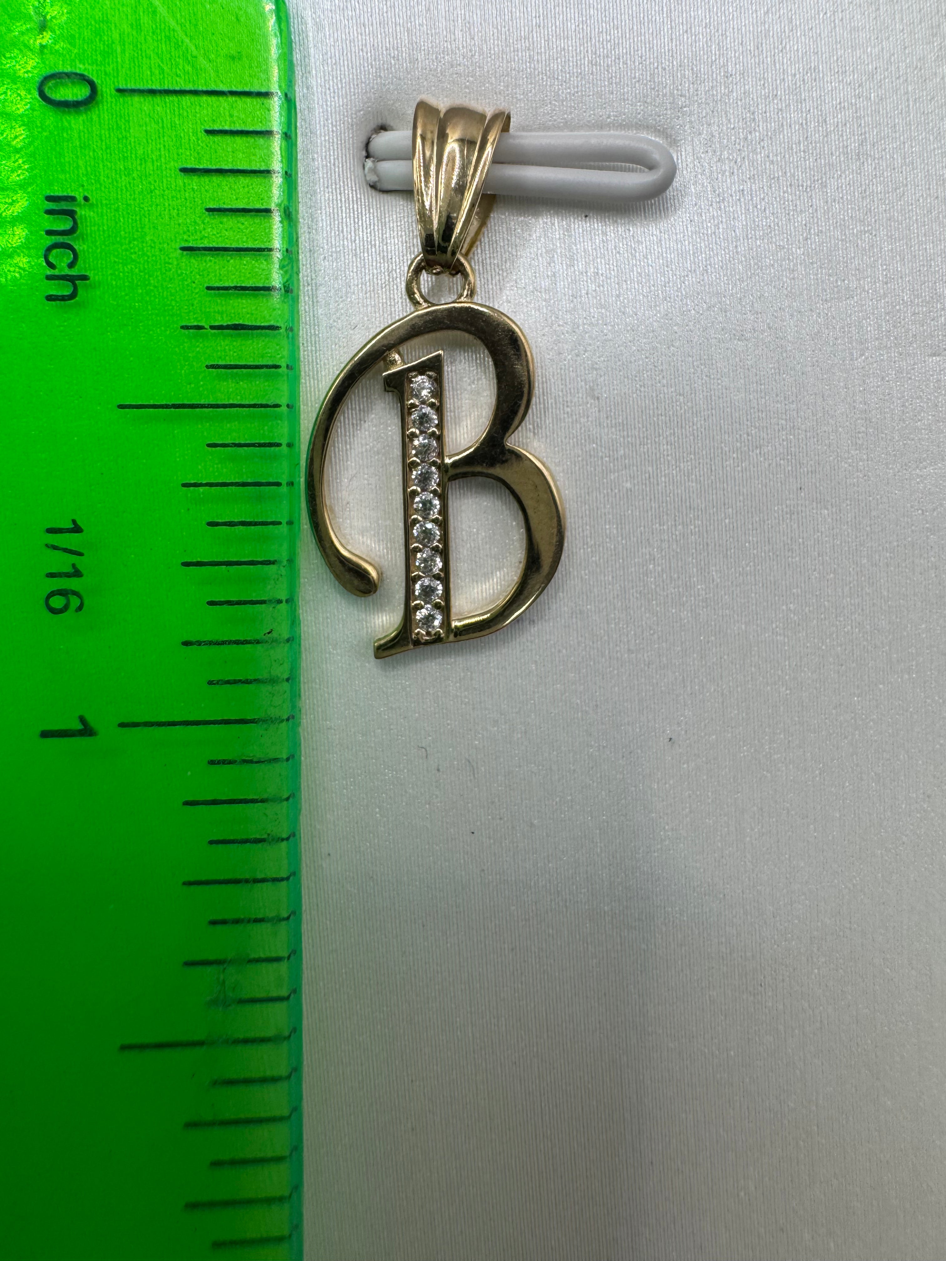 10K Yellow Gold Initial B Pendant – Personalized Letter Necklace Charm