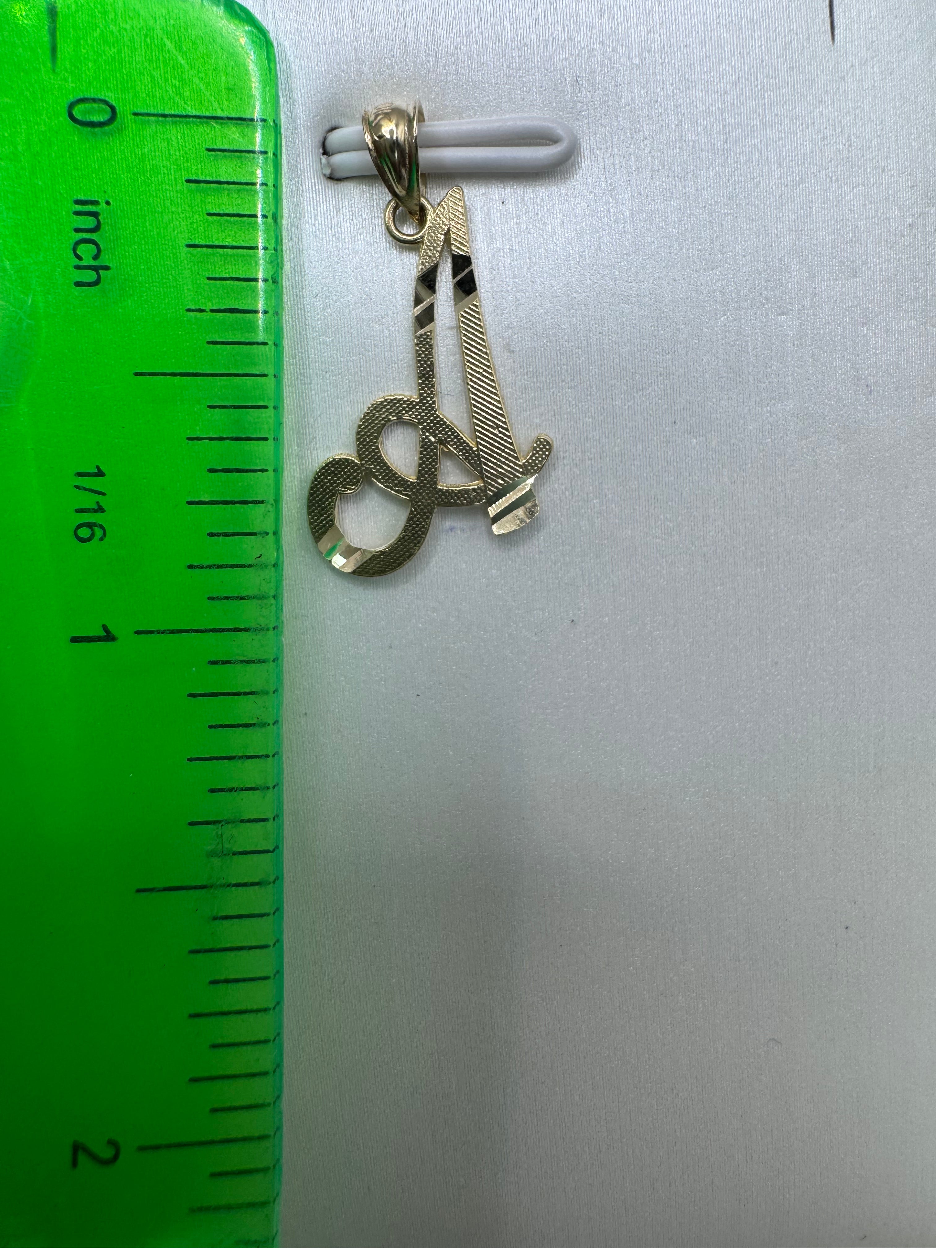 10K Yellow Gold Initial A Pendant – Personalized Letter Necklace Charm