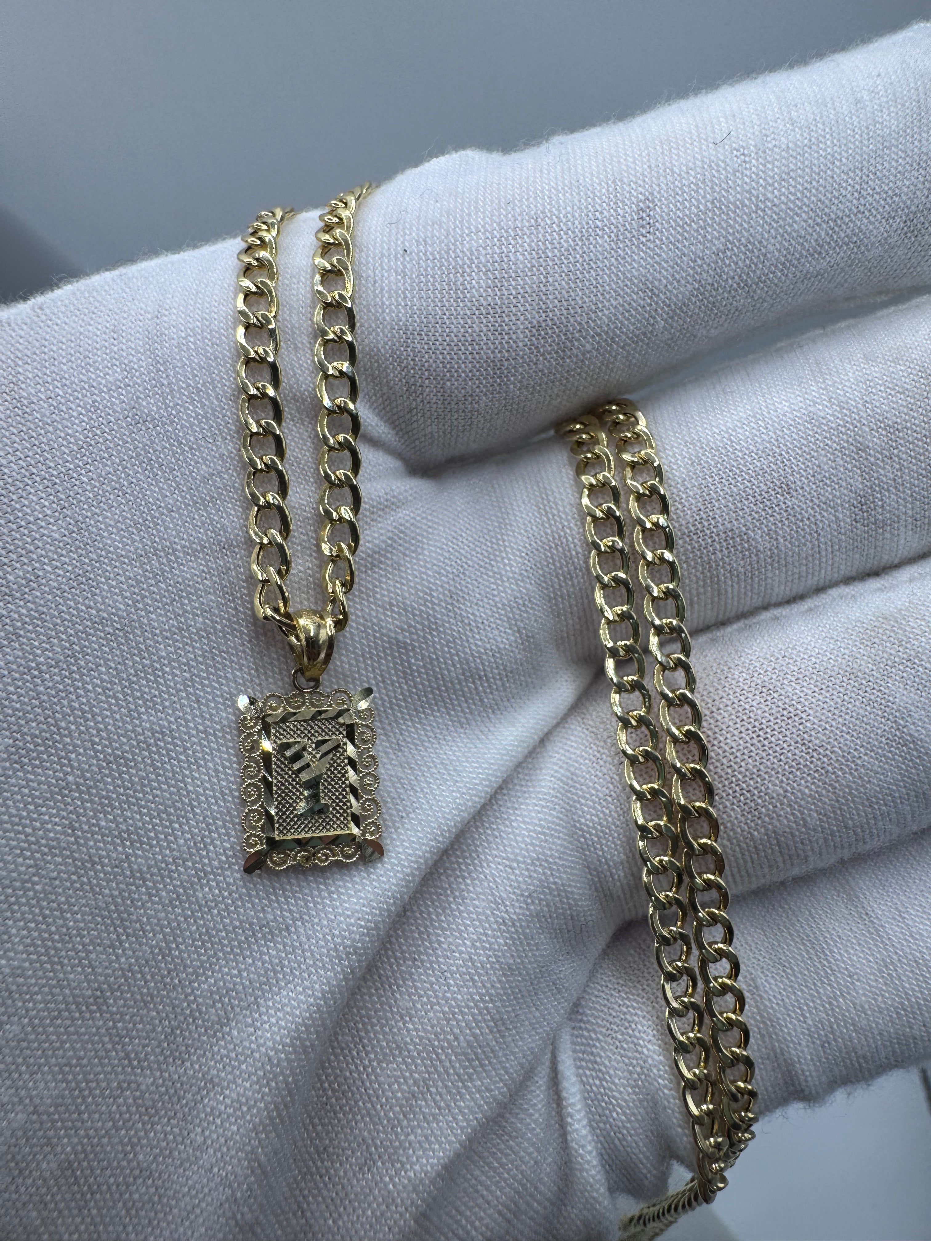 10K Yellow Gold Initial Y Pendant – Personalized Letter Necklace Charm