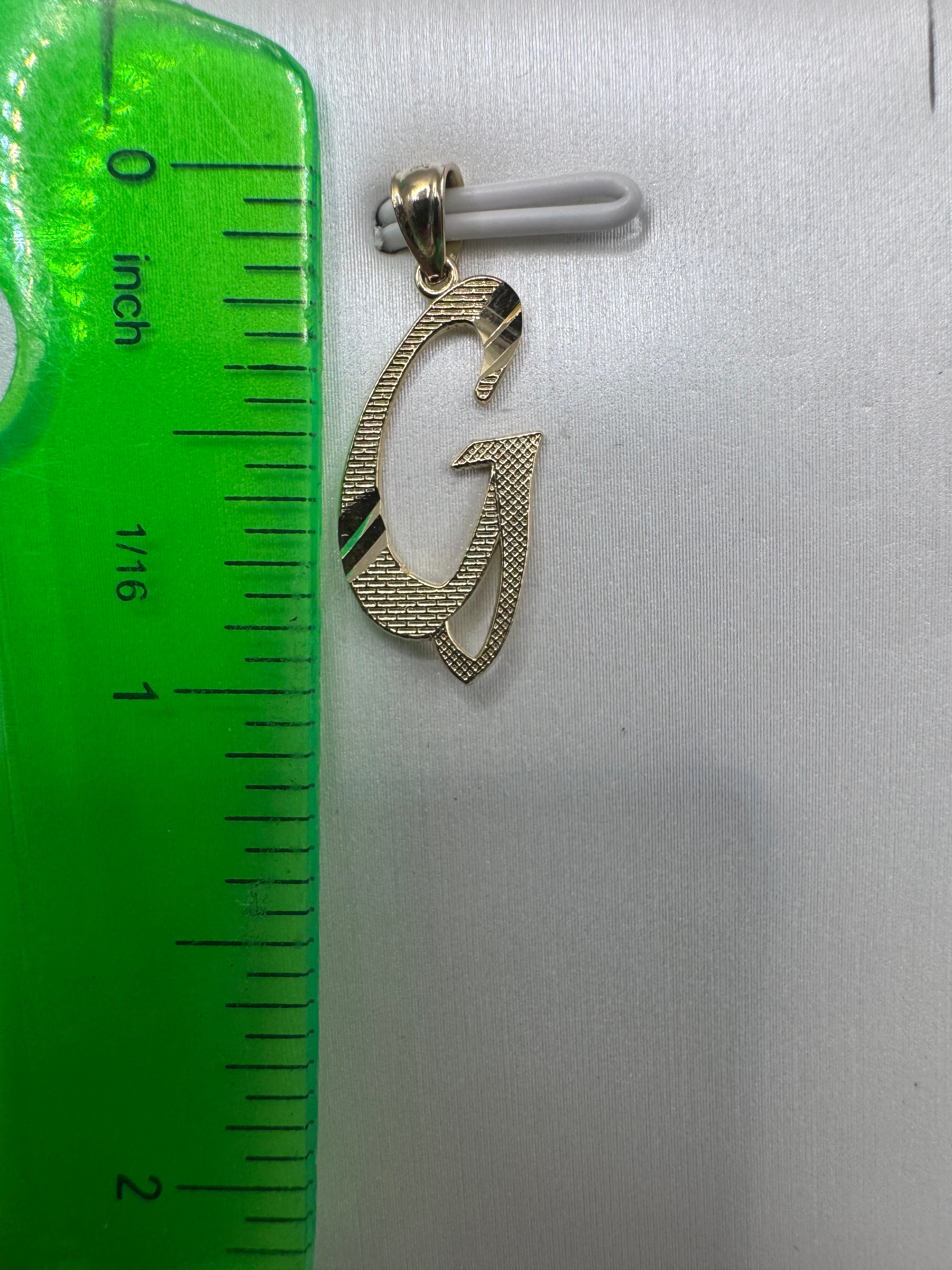 14K Yellow Gold Initial G Pendant – Personalized Letter Gold Necklace Charm