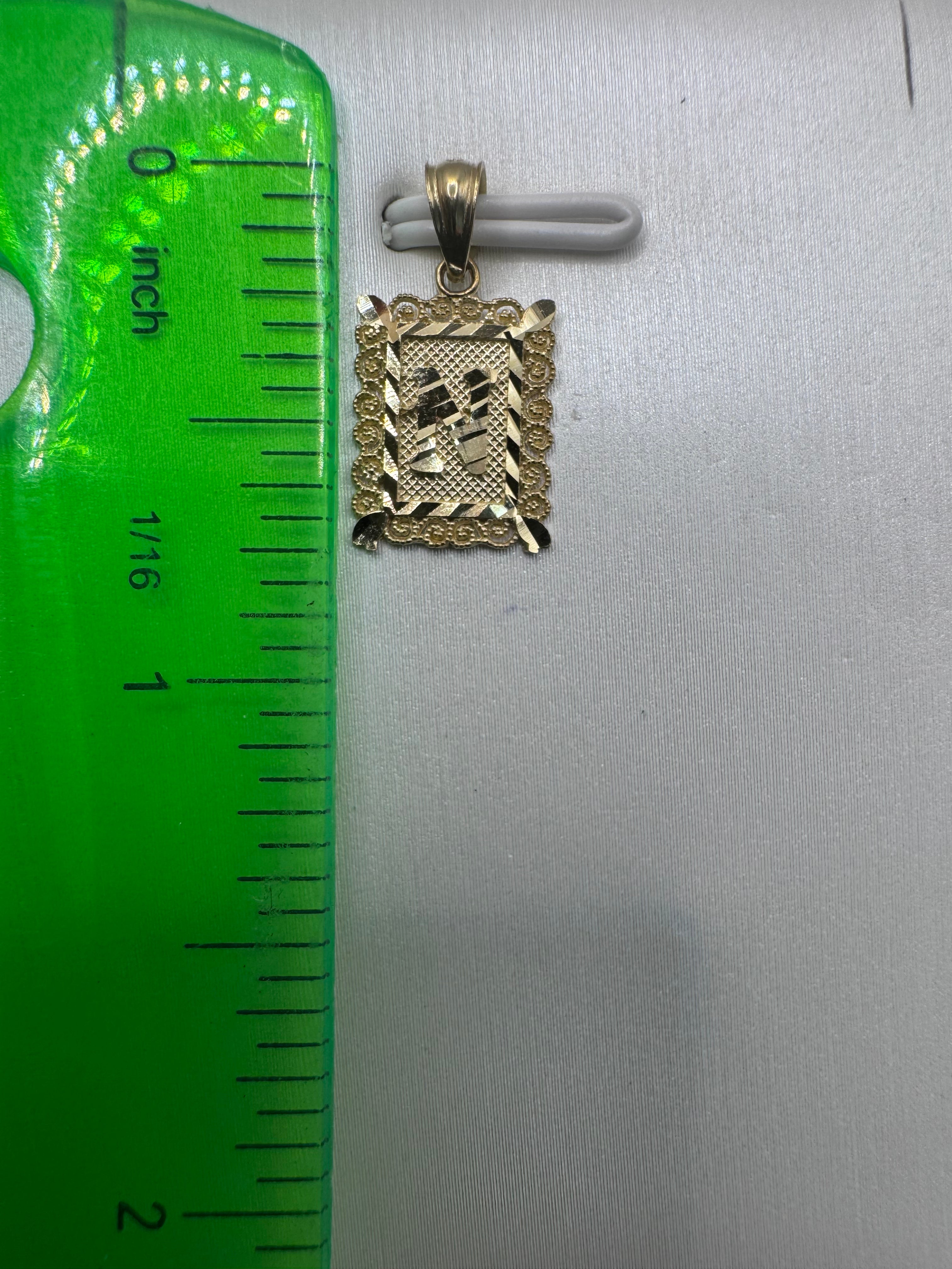 10K Yellow Gold Initial N Pendant – Personalized Letter Necklace Charm