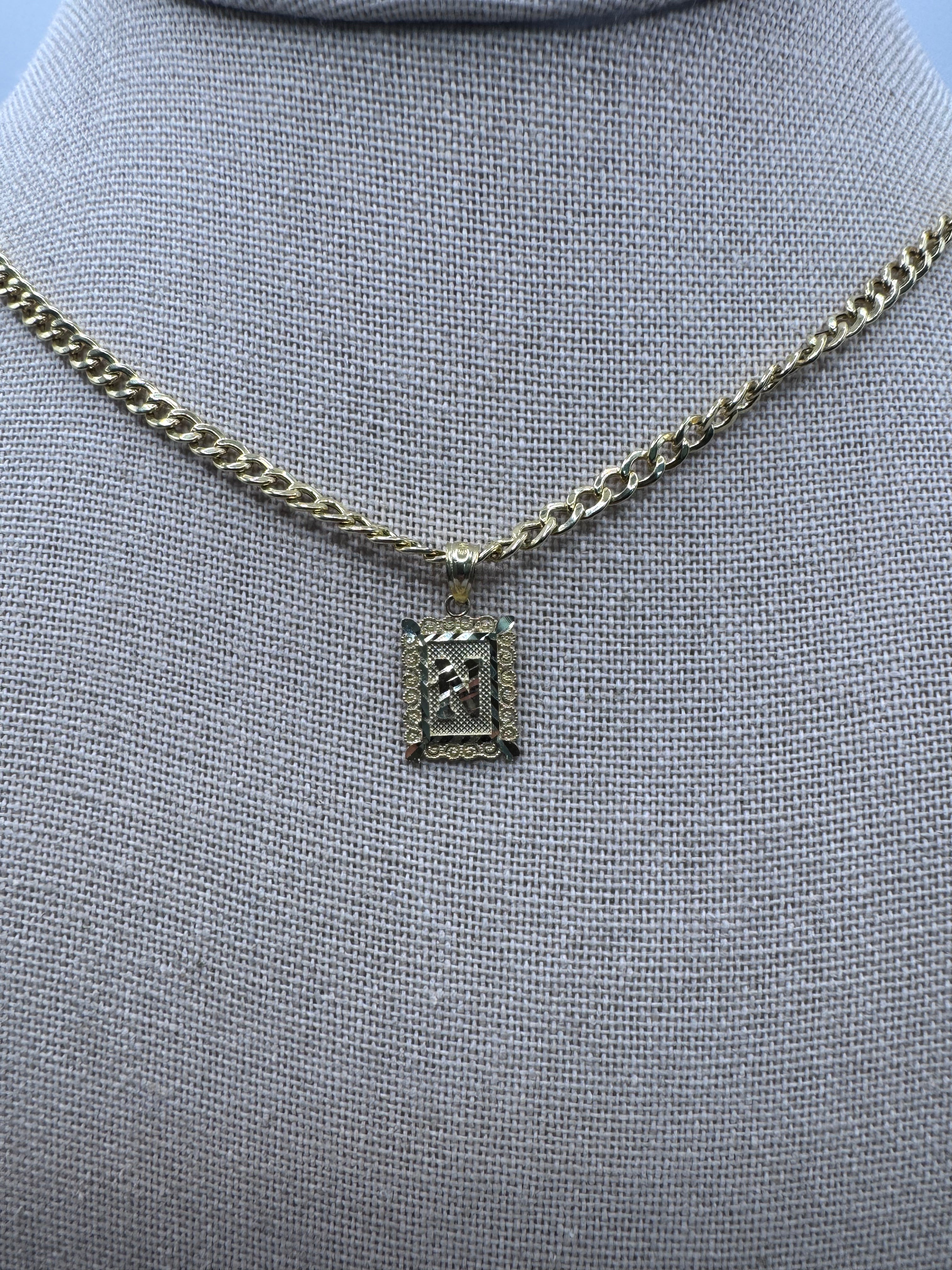 10K Yellow Gold Initial N Pendant – Personalized Letter Necklace Charm