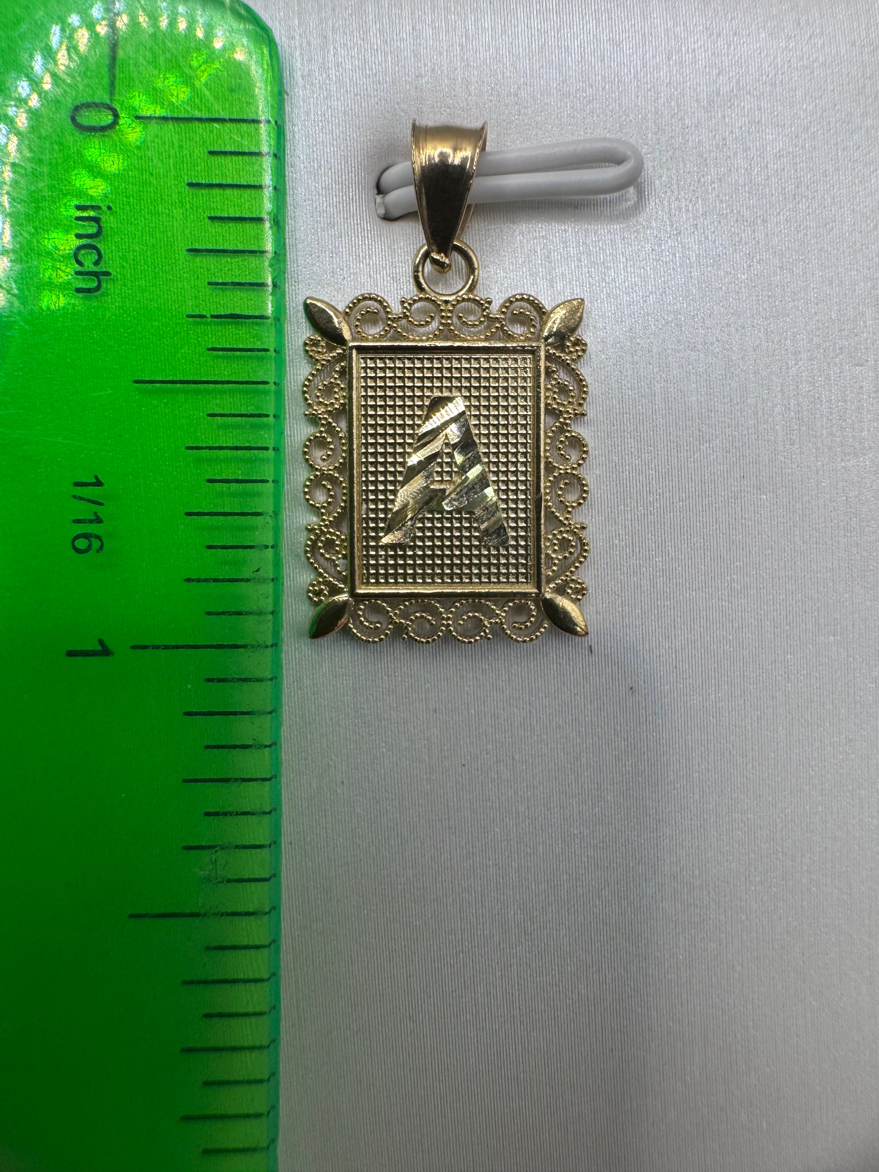 10K Yellow Gold Initial A Pendant – Personalized Letter Necklace Charm