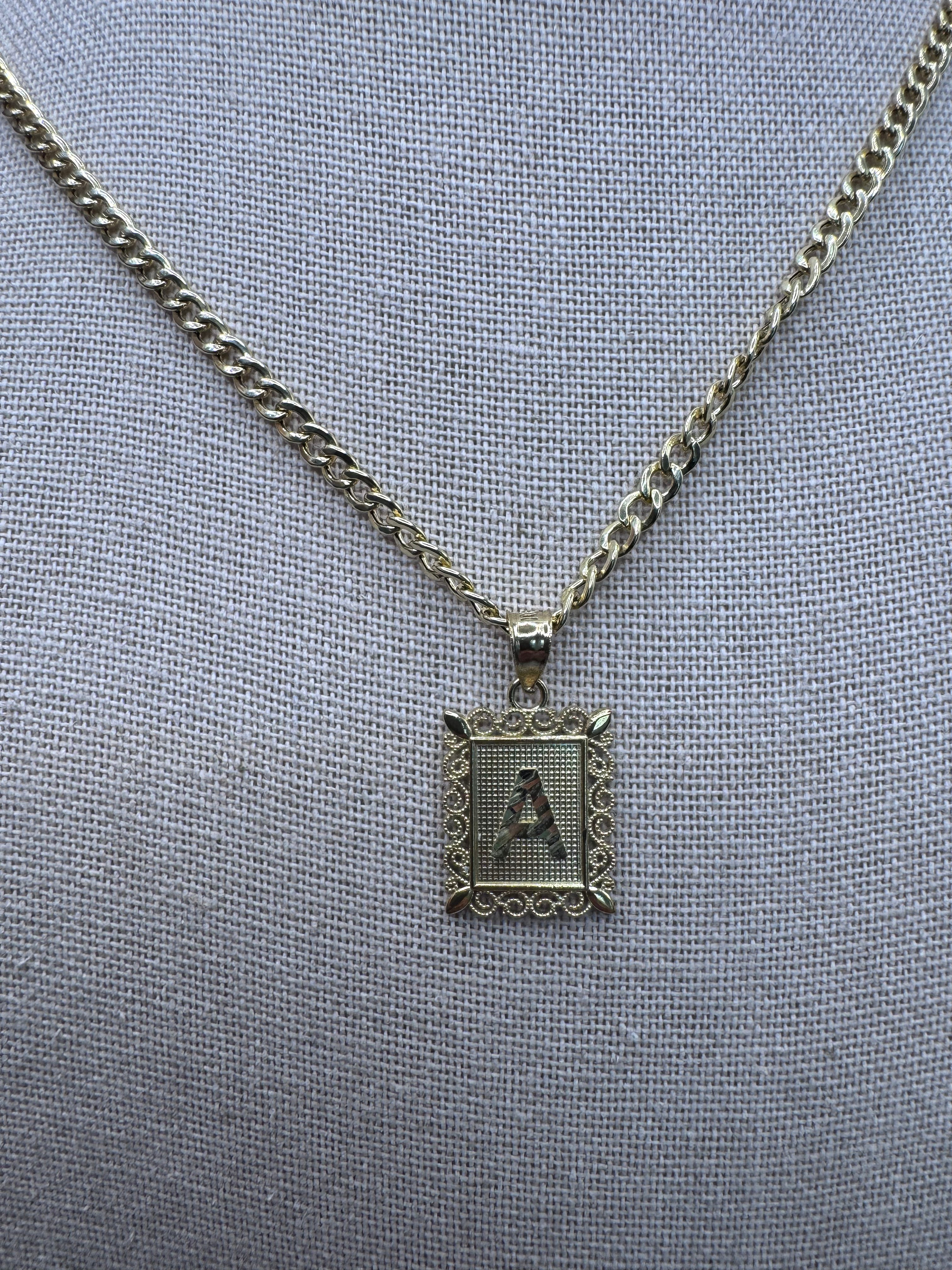 10K Yellow Gold Initial A Pendant – Personalized Letter Necklace Charm