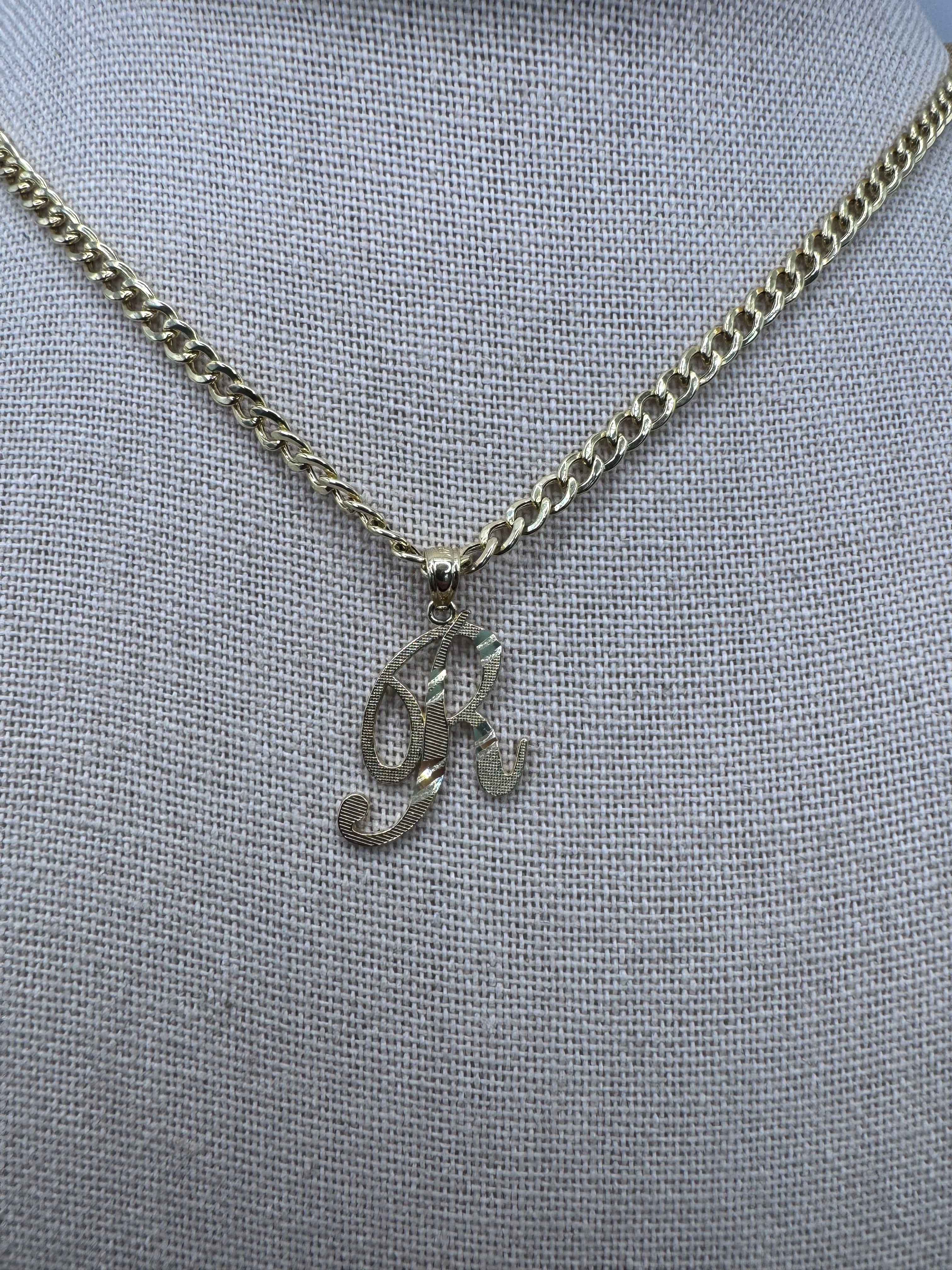 14K Yellow Gold Initial R Pendant – Personalized Letter Gold Necklace Charm
