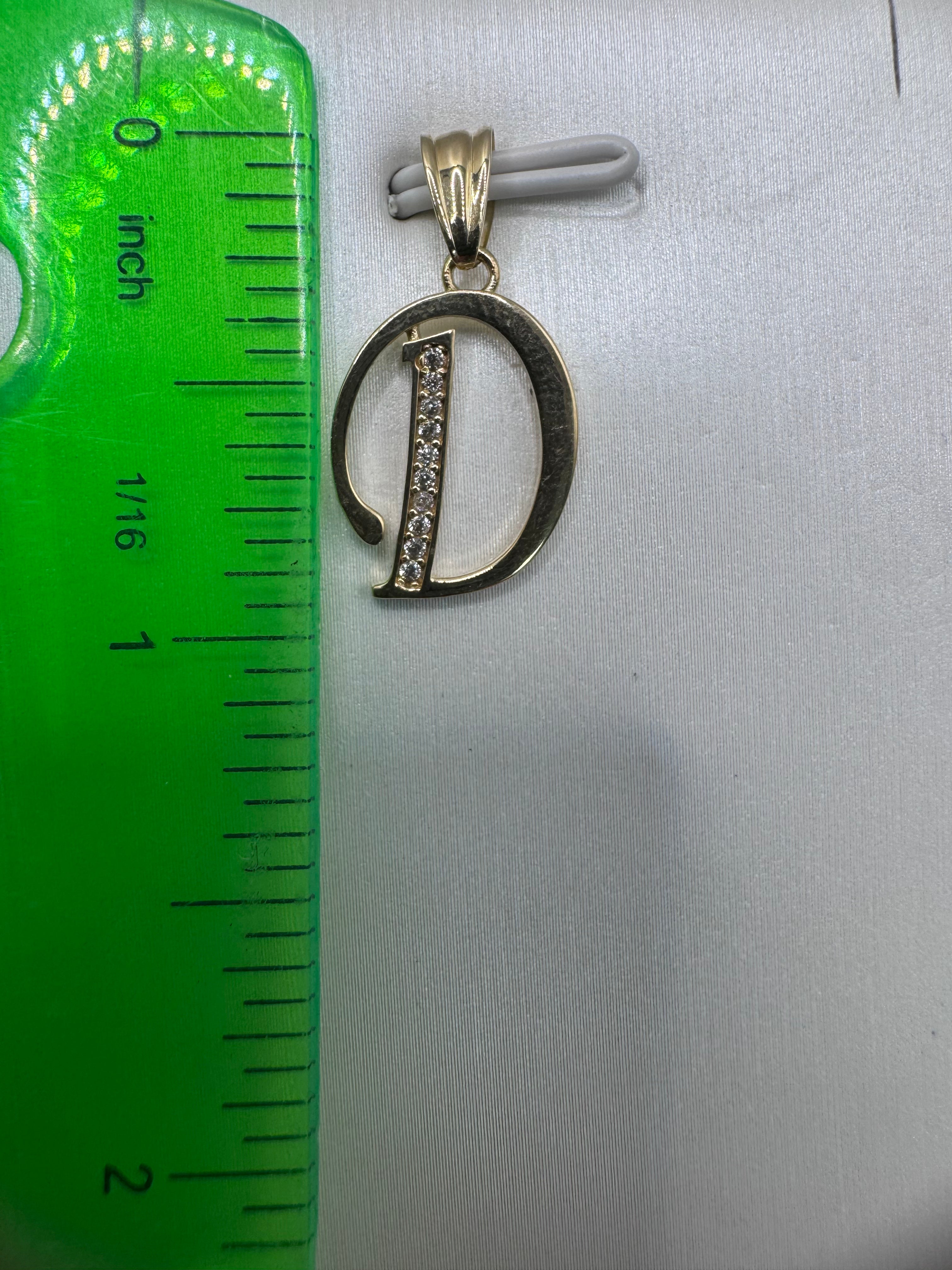 10K Yellow Gold Initial D Pendant – Personalized Letter Necklace Charm