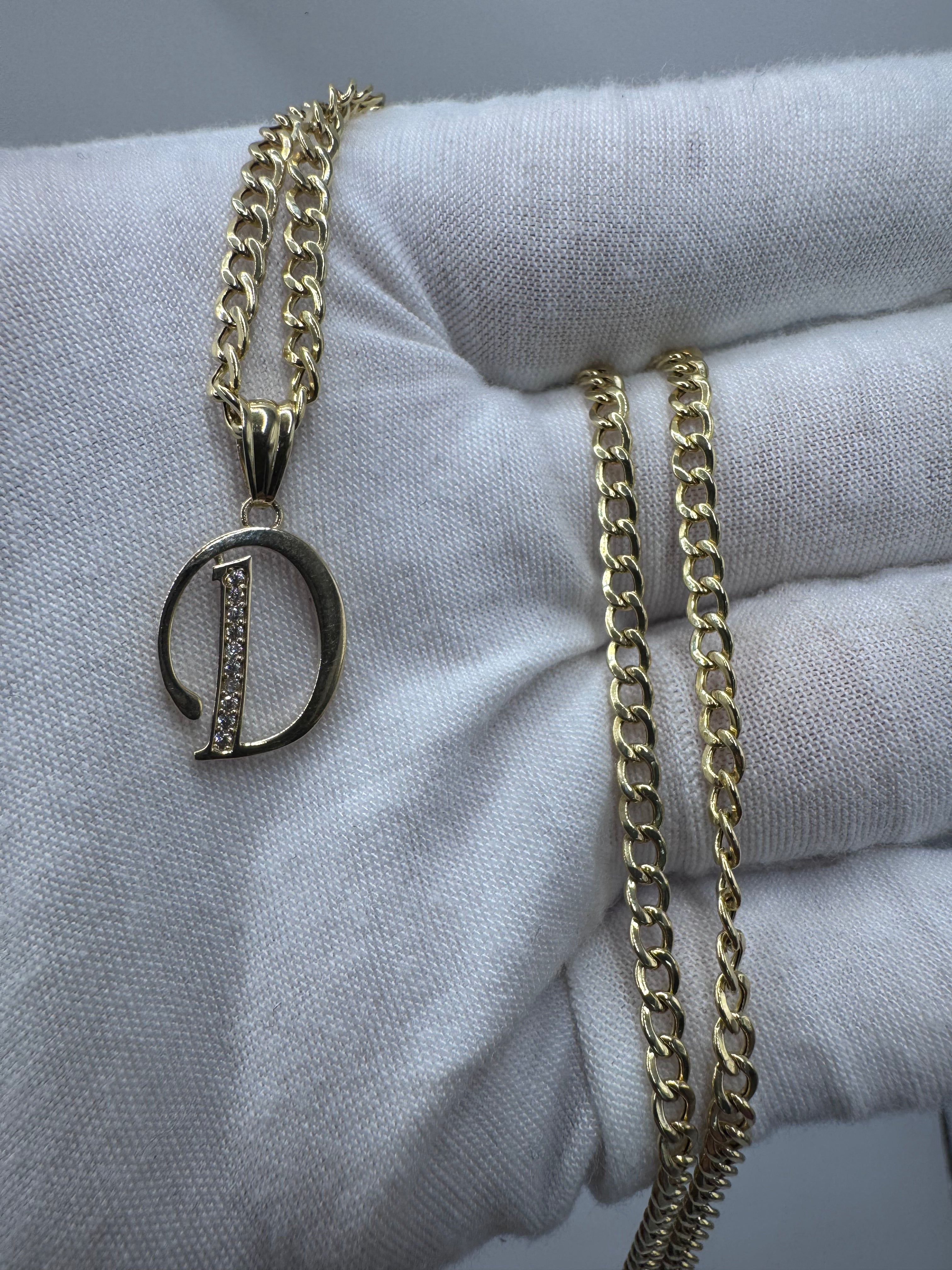 10K Yellow Gold Initial D Pendant – Personalized Letter Necklace Charm