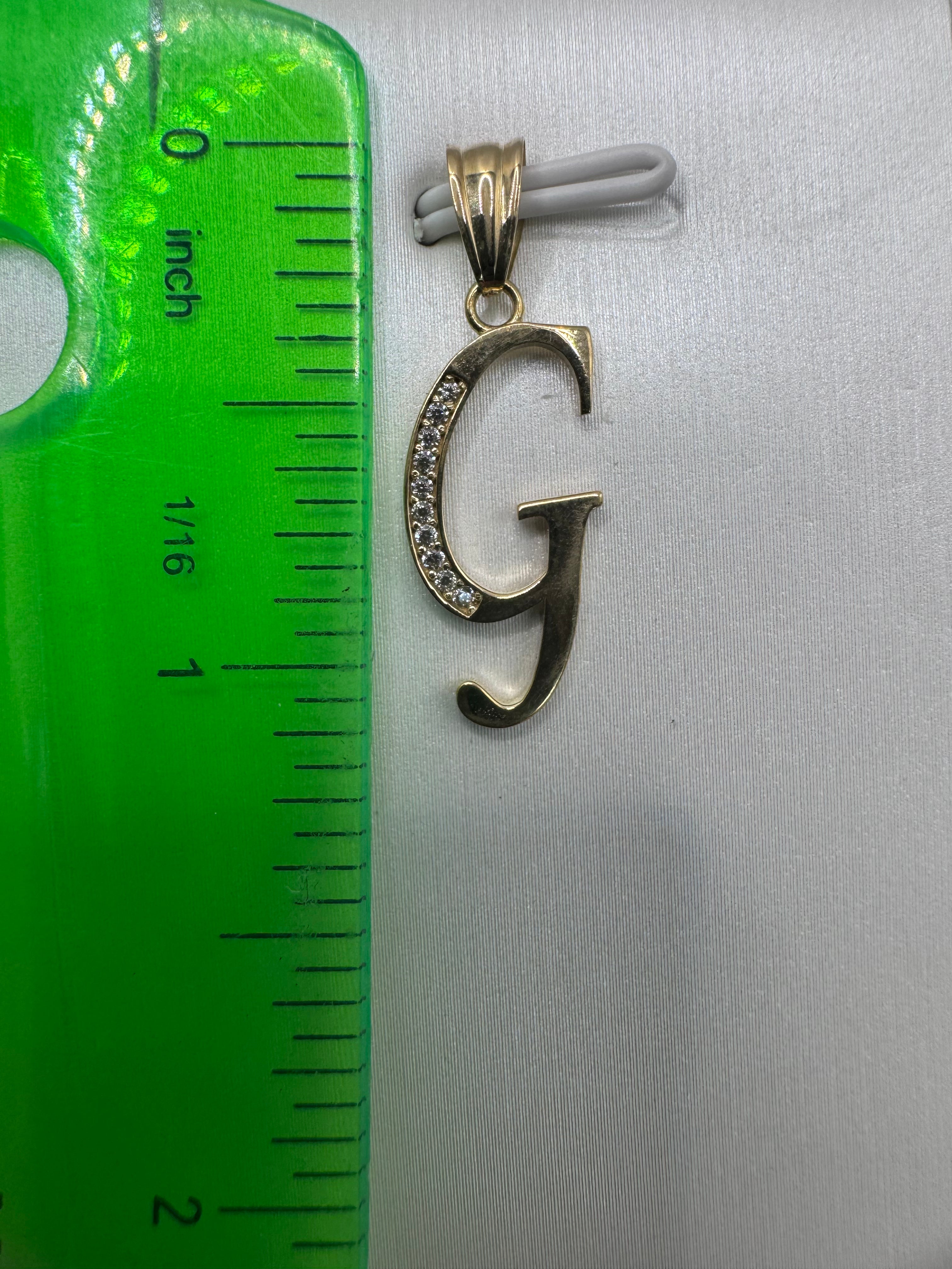 10K Yellow Gold Initial G Pendant – Personalized Letter Necklace Charm