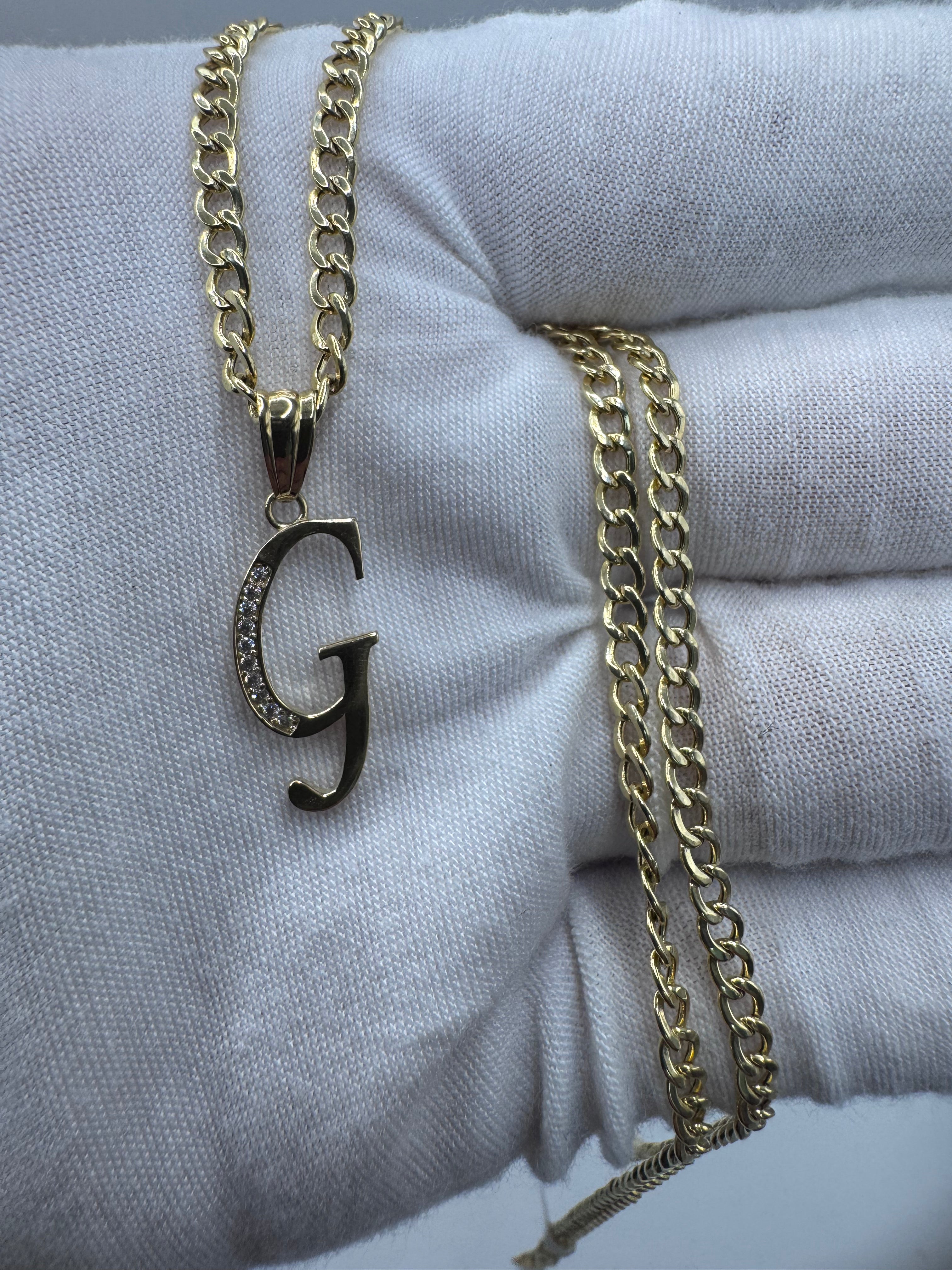 10K Yellow Gold Initial G Pendant – Personalized Letter Necklace Charm