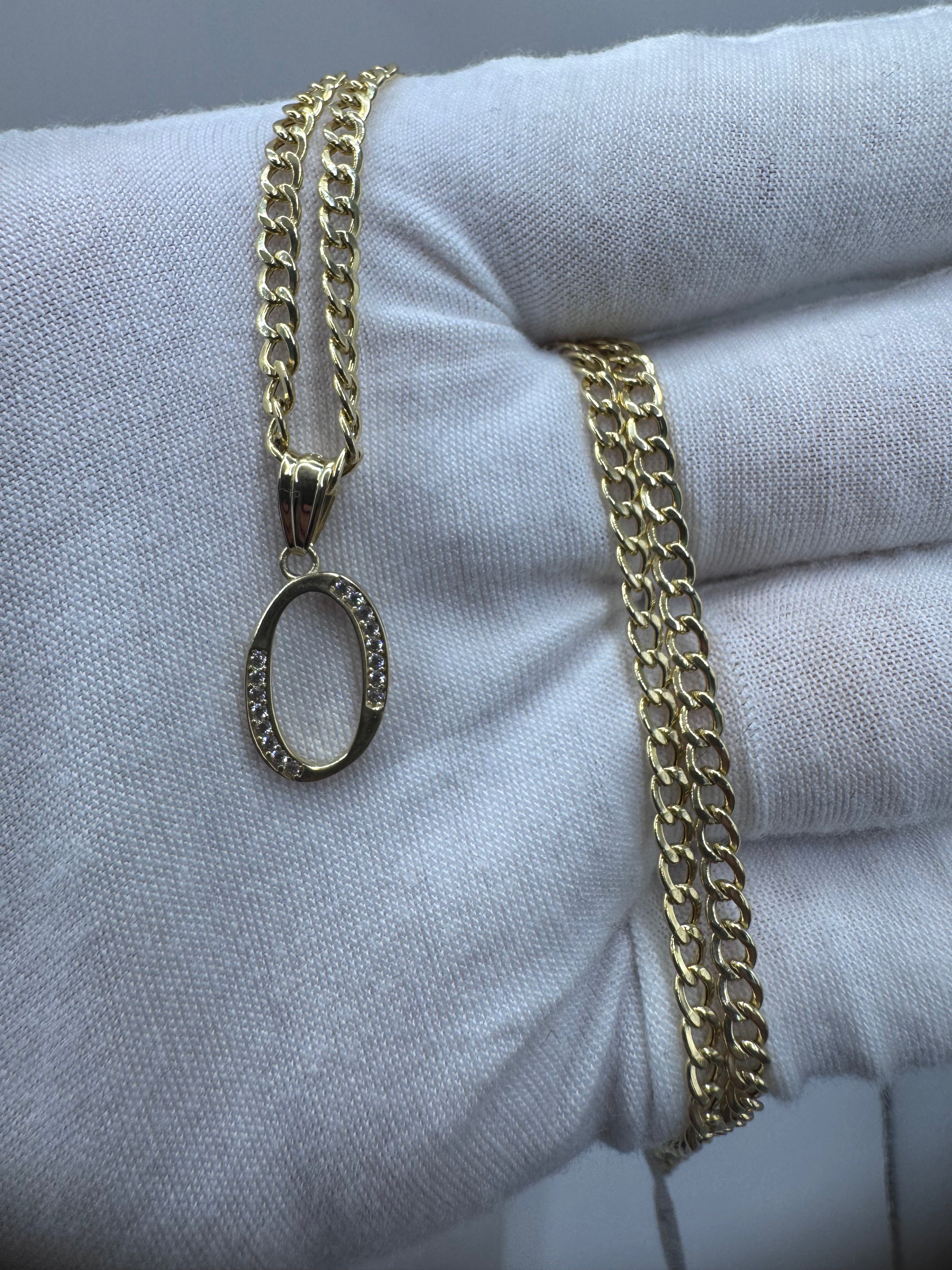 10K Yellow Gold Initial O Pendant – Personalized Letter Necklace Charm