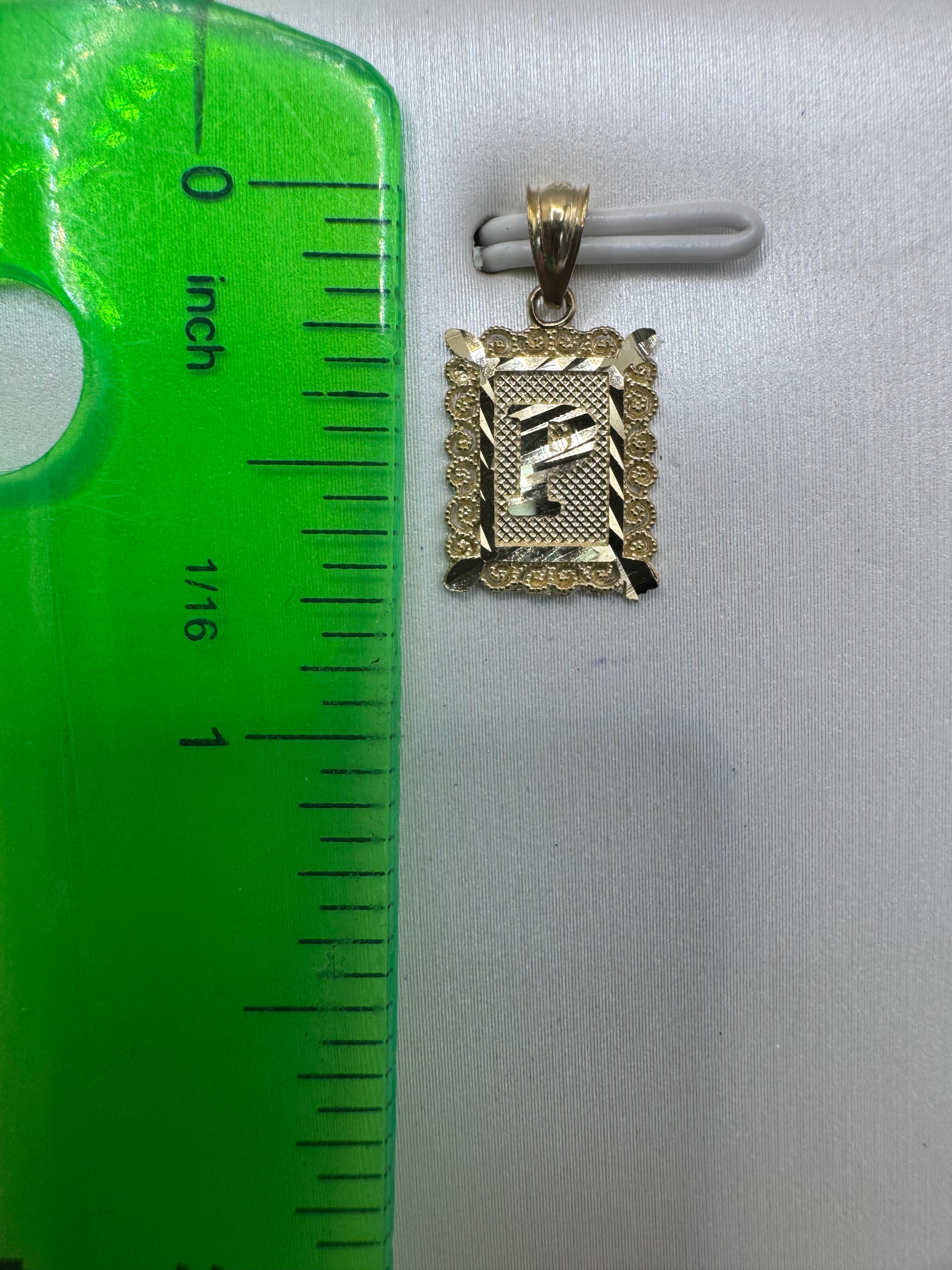 10K Yellow Gold Initial P Pendant – Personalized Letter Necklace Charm