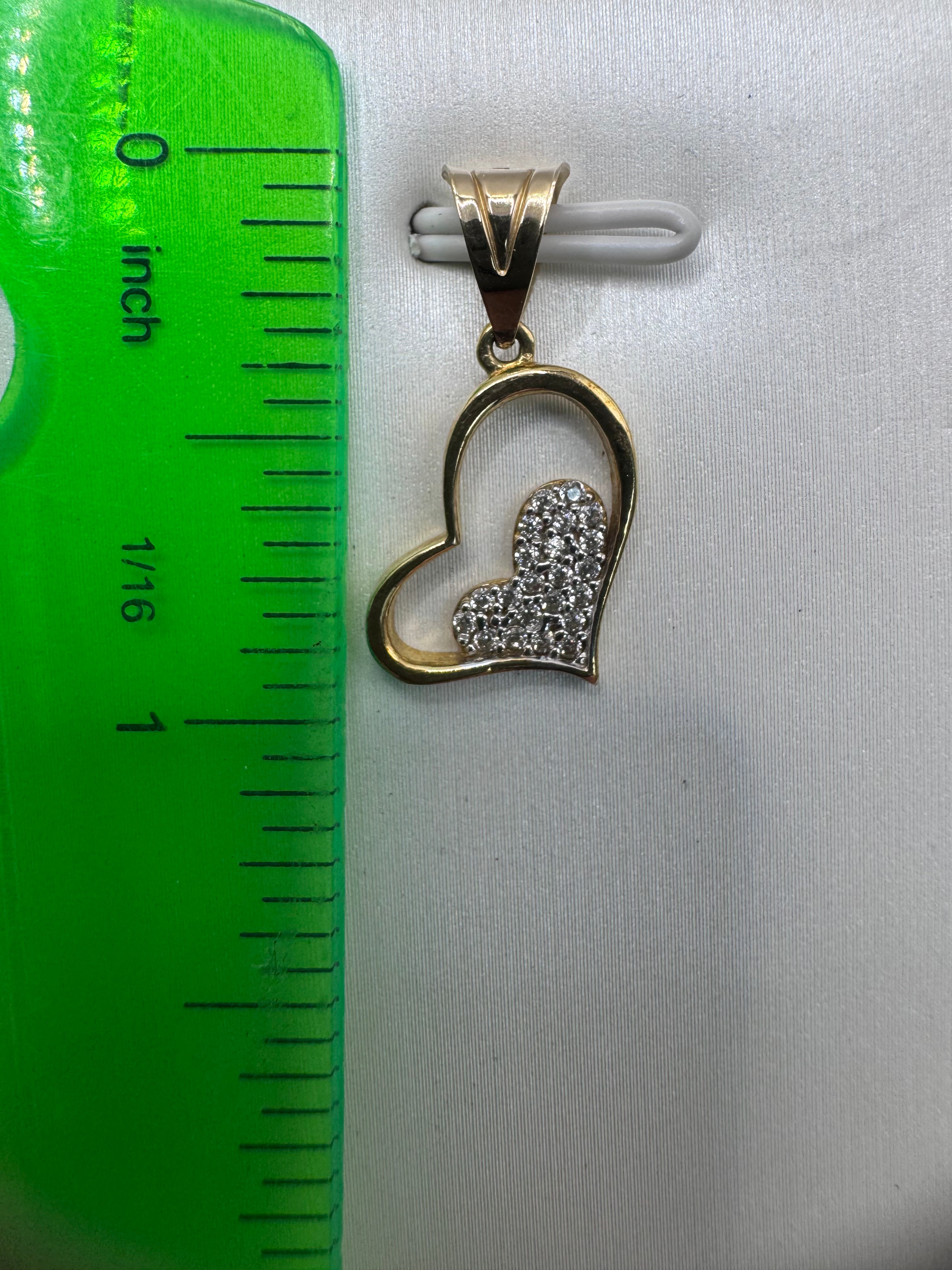 10K Yellow Gold Heart Pendant – Classic Romantic Gold Necklace Charm