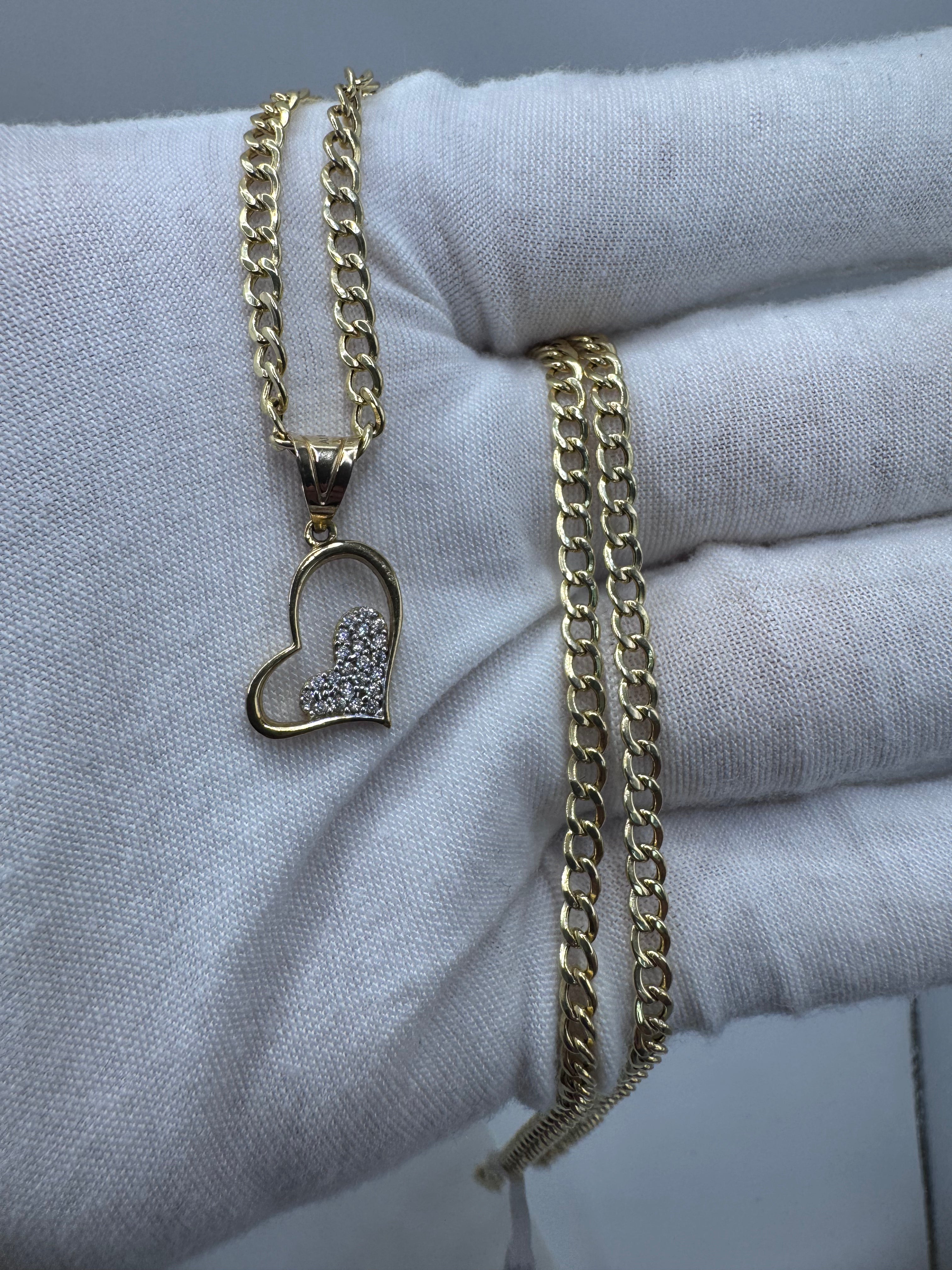 10K Yellow Gold Heart Pendant – Classic Romantic Gold Necklace Charm