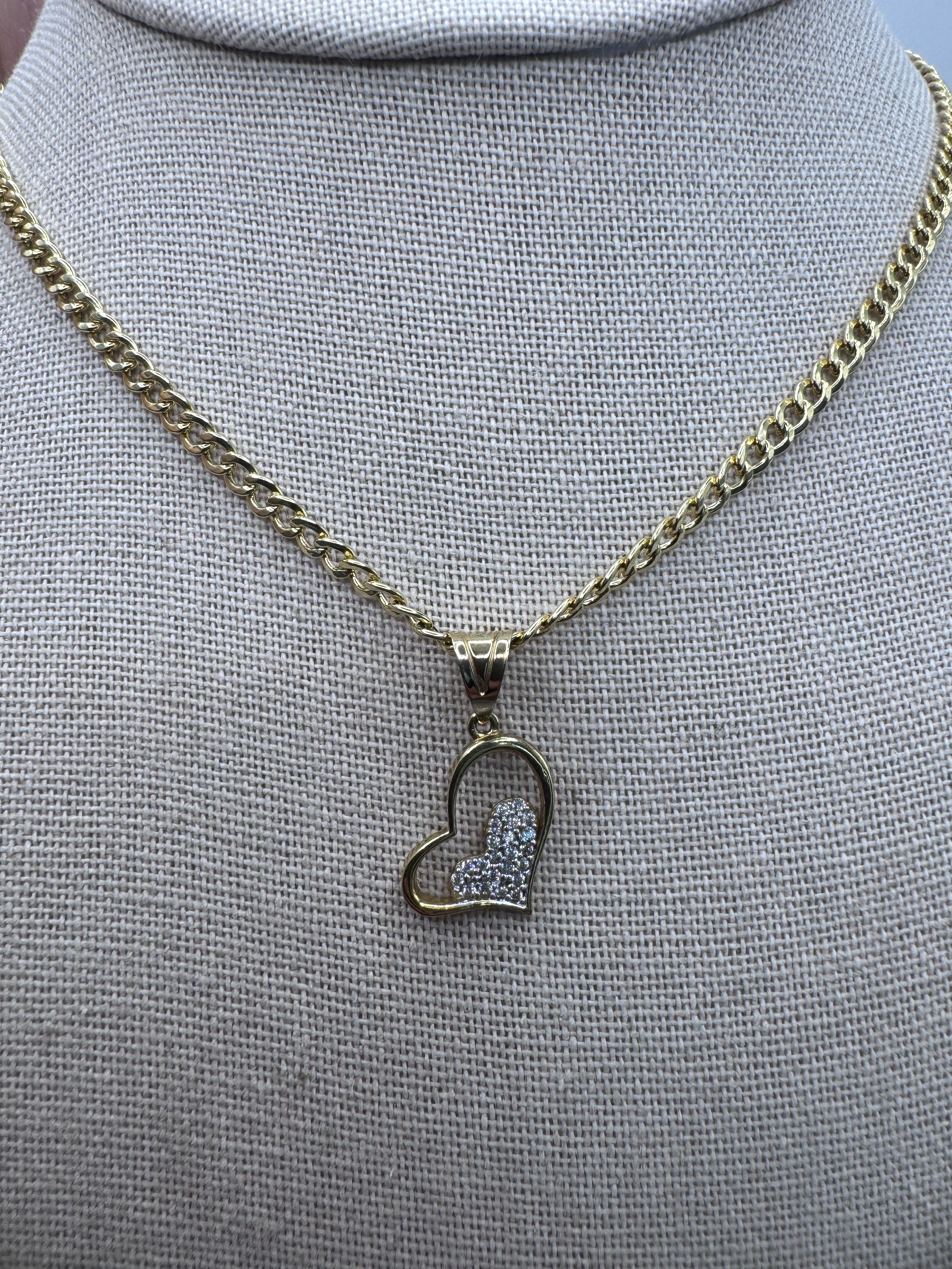 10K Yellow Gold Heart Pendant – Classic Romantic Gold Necklace Charm