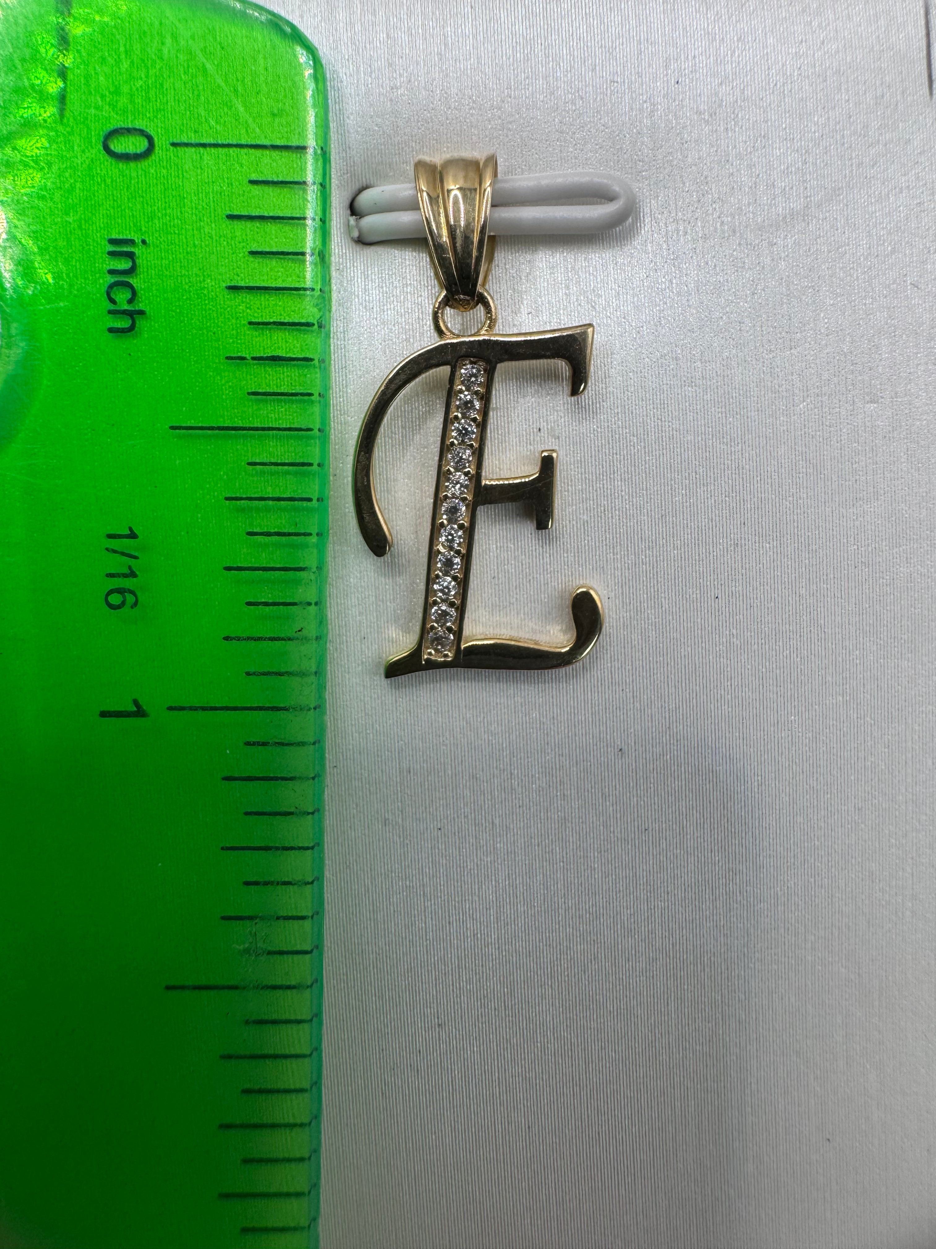 10K Yellow Gold Initial E Pendant – Personalized Letter Necklace Charm