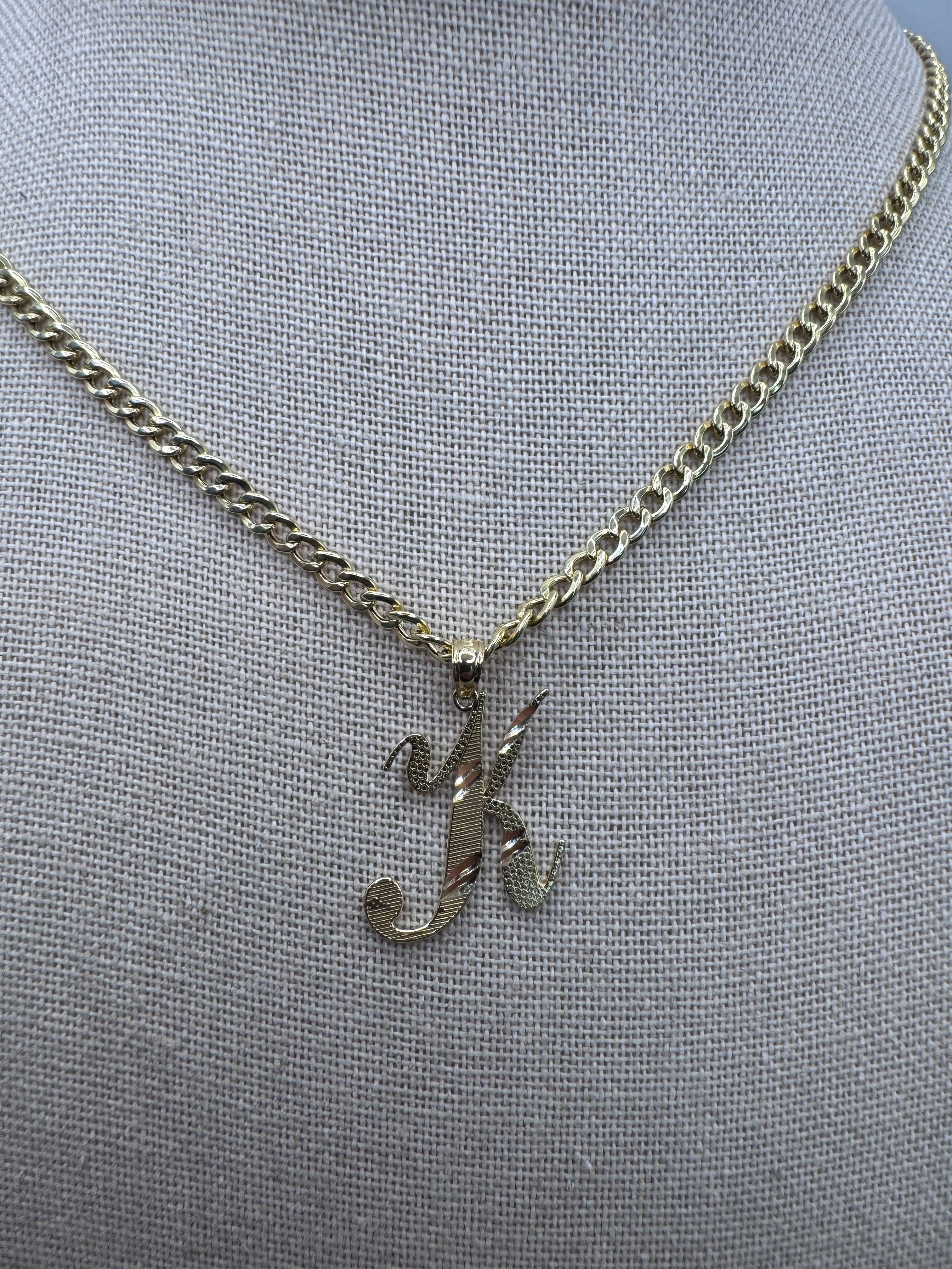 14K Yellow Gold Initial K Pendant – Personalized Letter Gold Necklace Charm