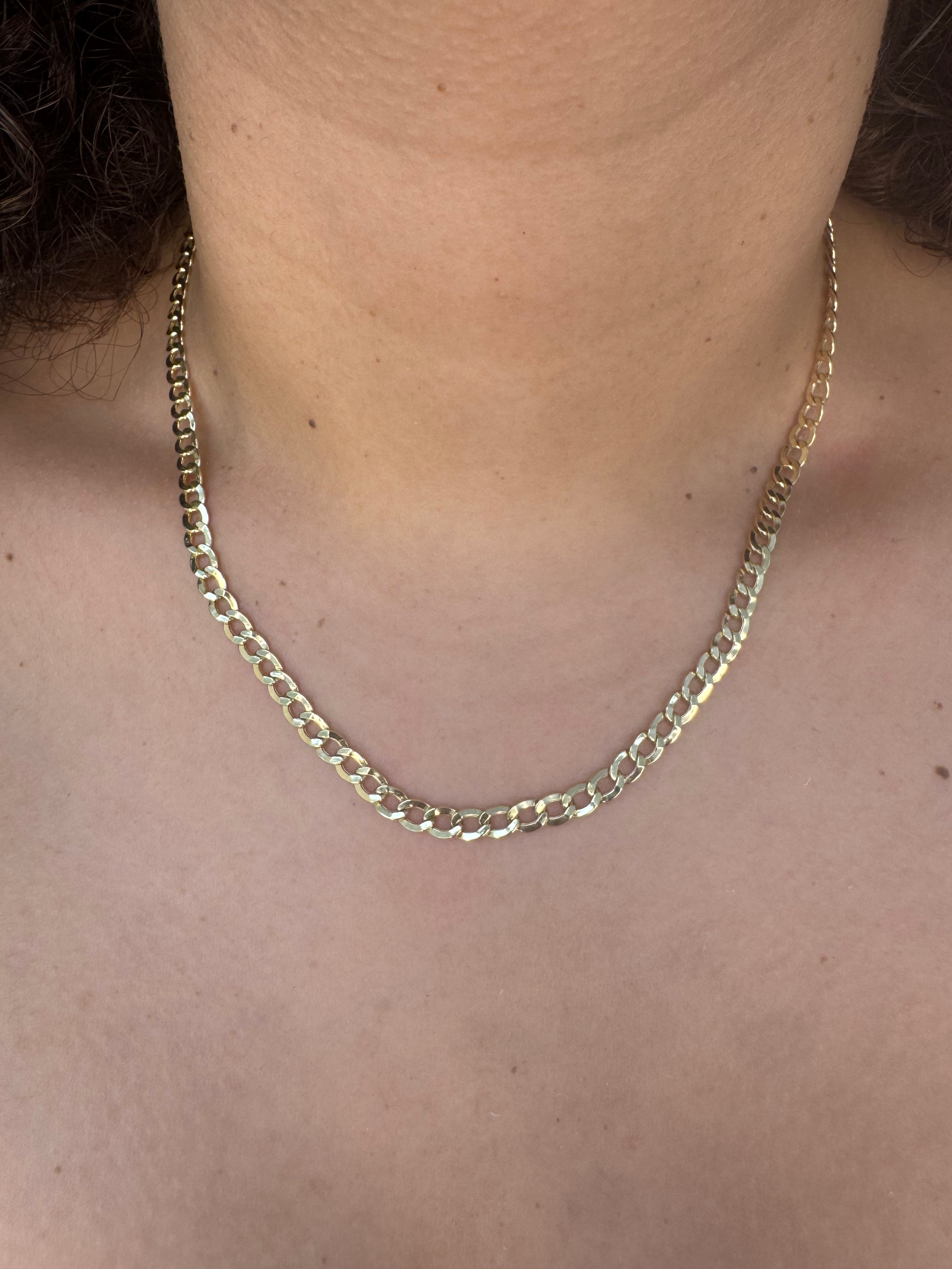10K Yellow Gold Cuban Chain 18" – 4.4mm Bold Link Necklace