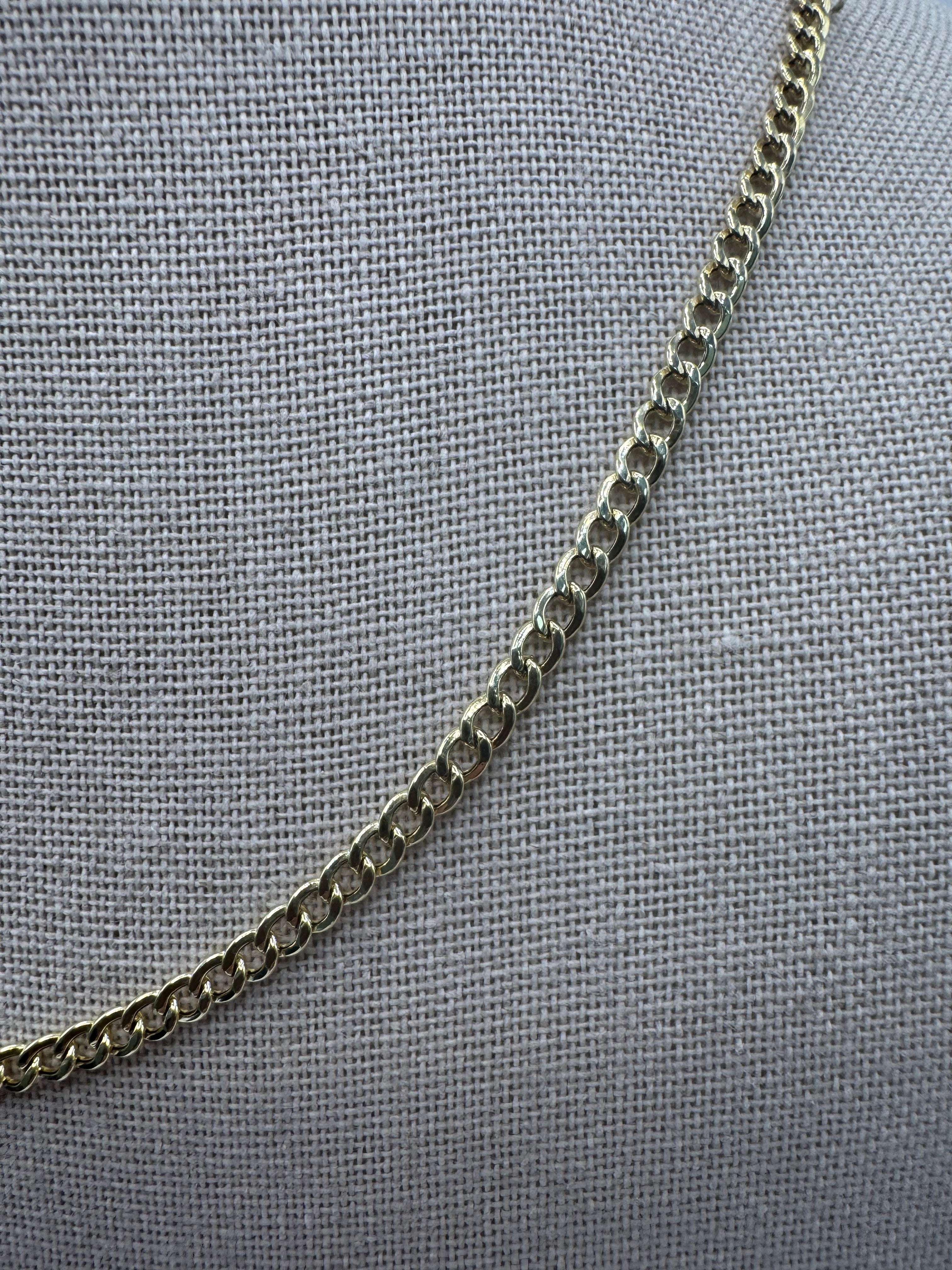 10K Yellow Gold Cuban Chain 18" – 3.3mm Classic Link Necklace