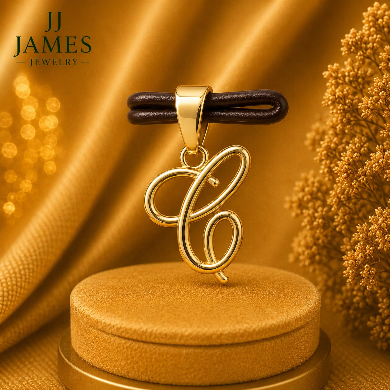 10K Yellow Gold Initial E Pendant – Personalized Letter Necklace Charm