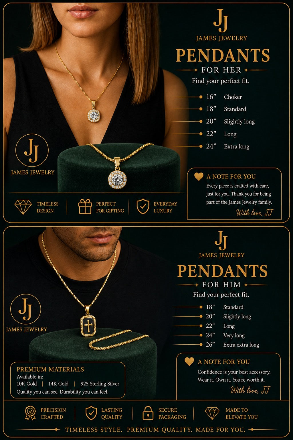 10K Yellow Gold Initial D Pendant – Personalized Letter Necklace Charm