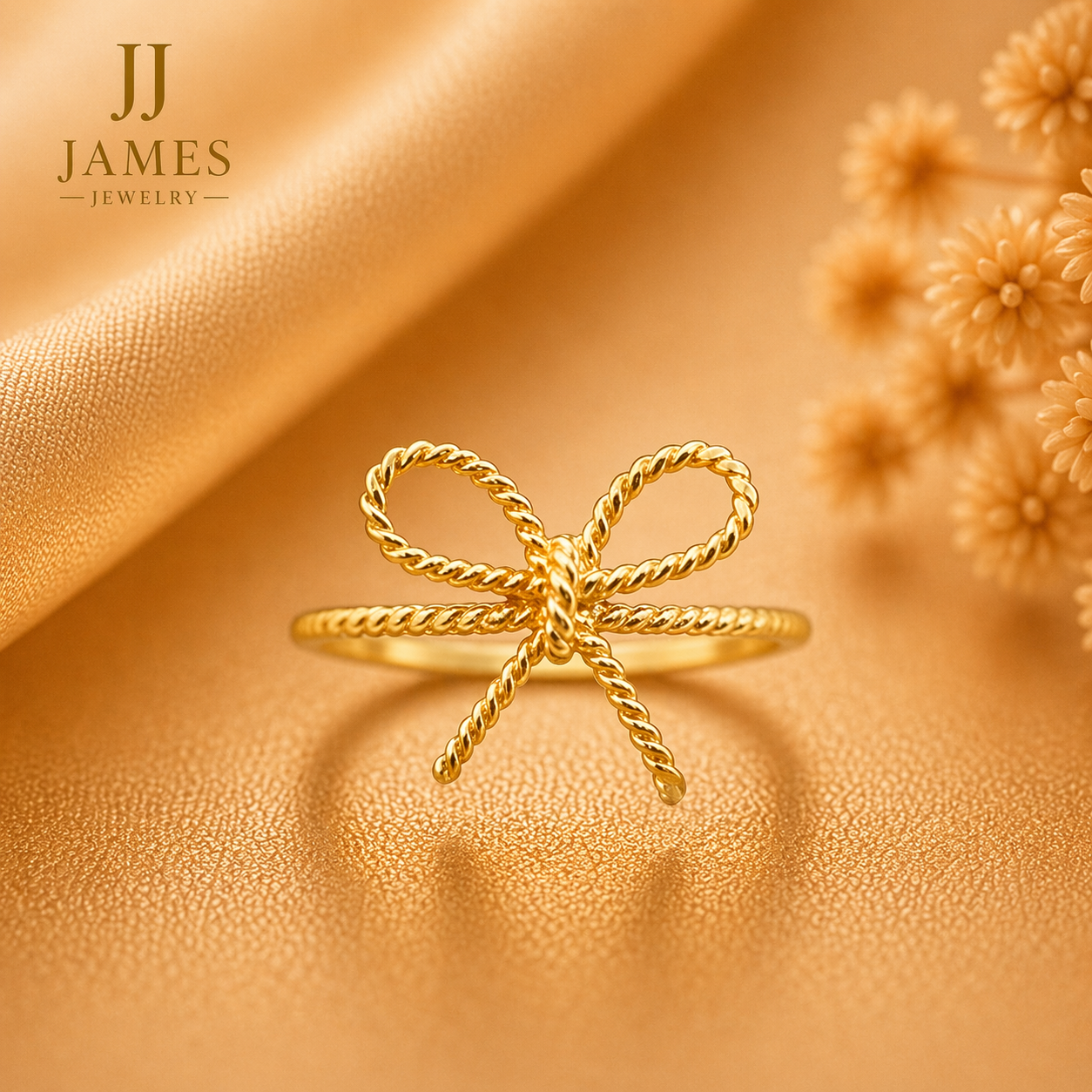 10K Yellow Gold Bow Ring Size 6 Elegant Fashion Jewelry for Women
