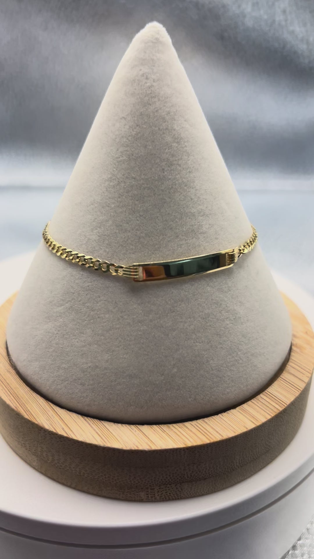 14K Yellow Gold Cuban Plate Bracelet 7” – 2.5mm Classic Gold Bracelet