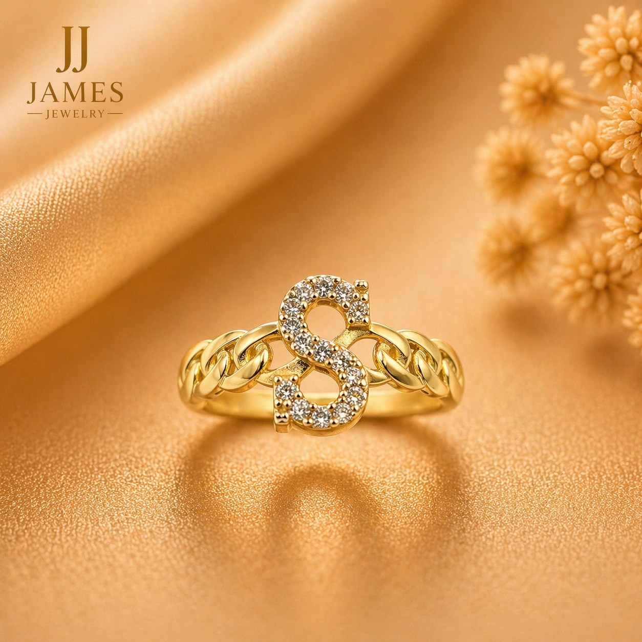 10K Yellow Gold Initial S Ring Size 7 – Personalized Letter Ring